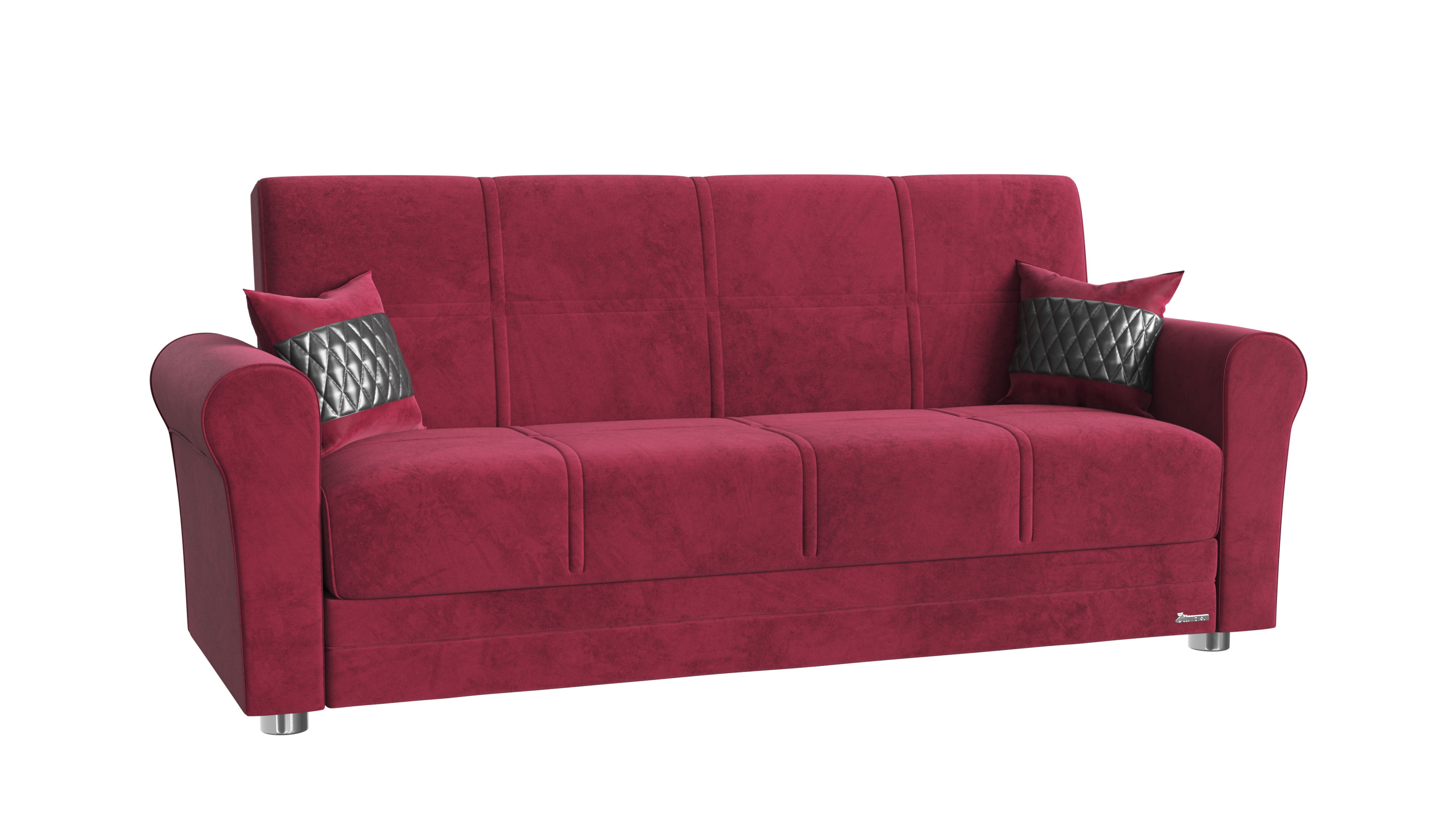 Ottomanson Sara Convertible Sofa Bed With Storage Burgundy New Lots Furniture Online Store