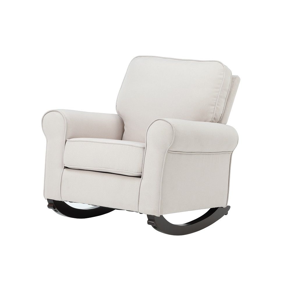 Elvin - Rocking Chair - Beige Fabric, white, view 3