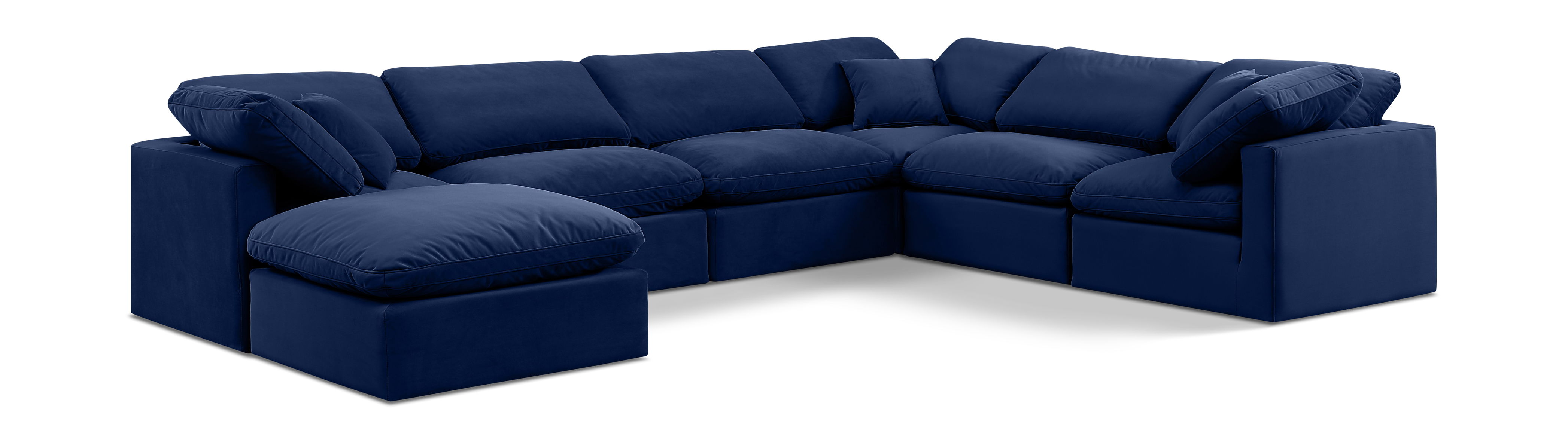 Indulge - Velvet 7 Piece Modular Sectional - Blue
