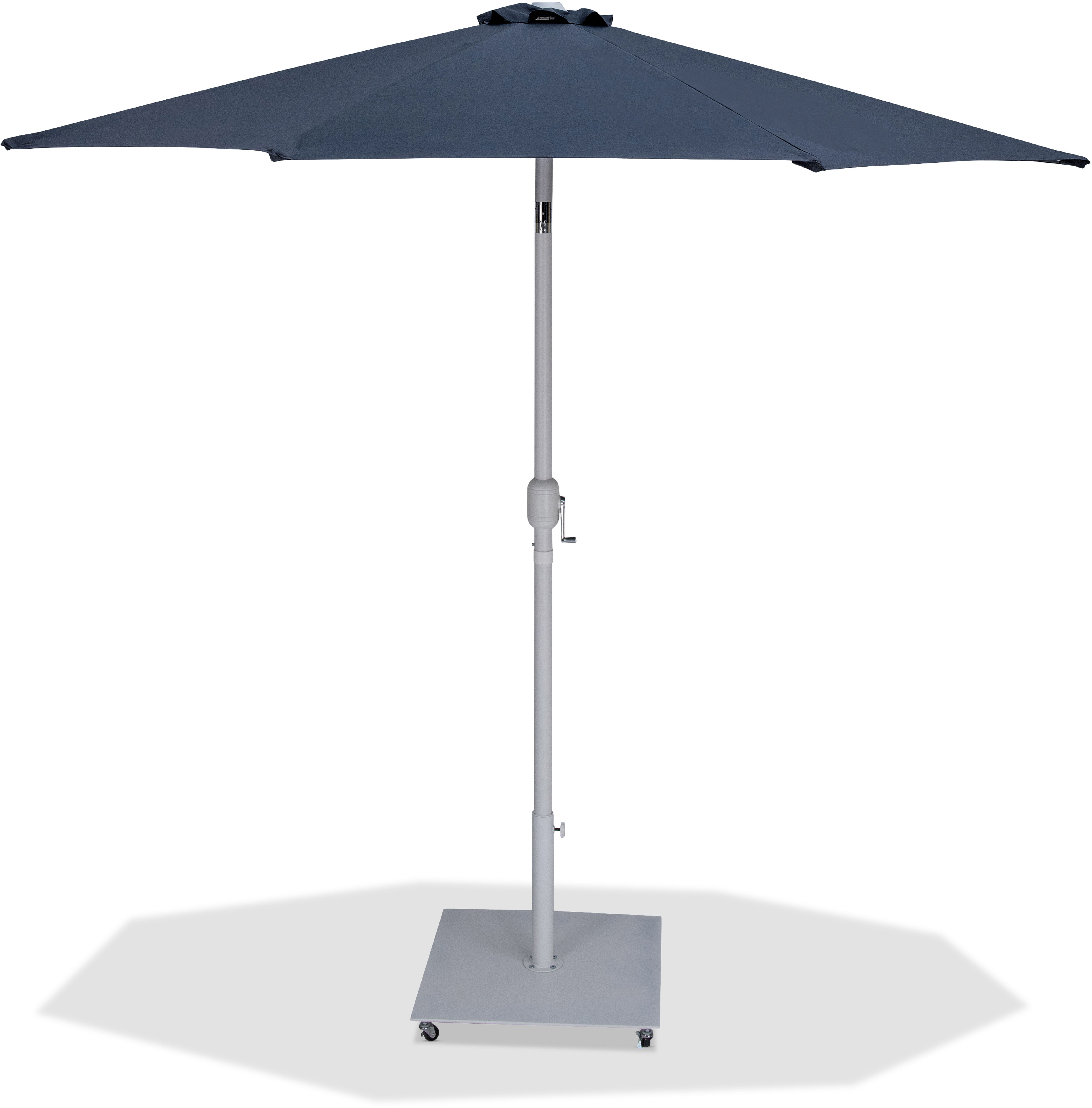 Fiji - Aluminum Patio Umbrella With Square White Base - Gray