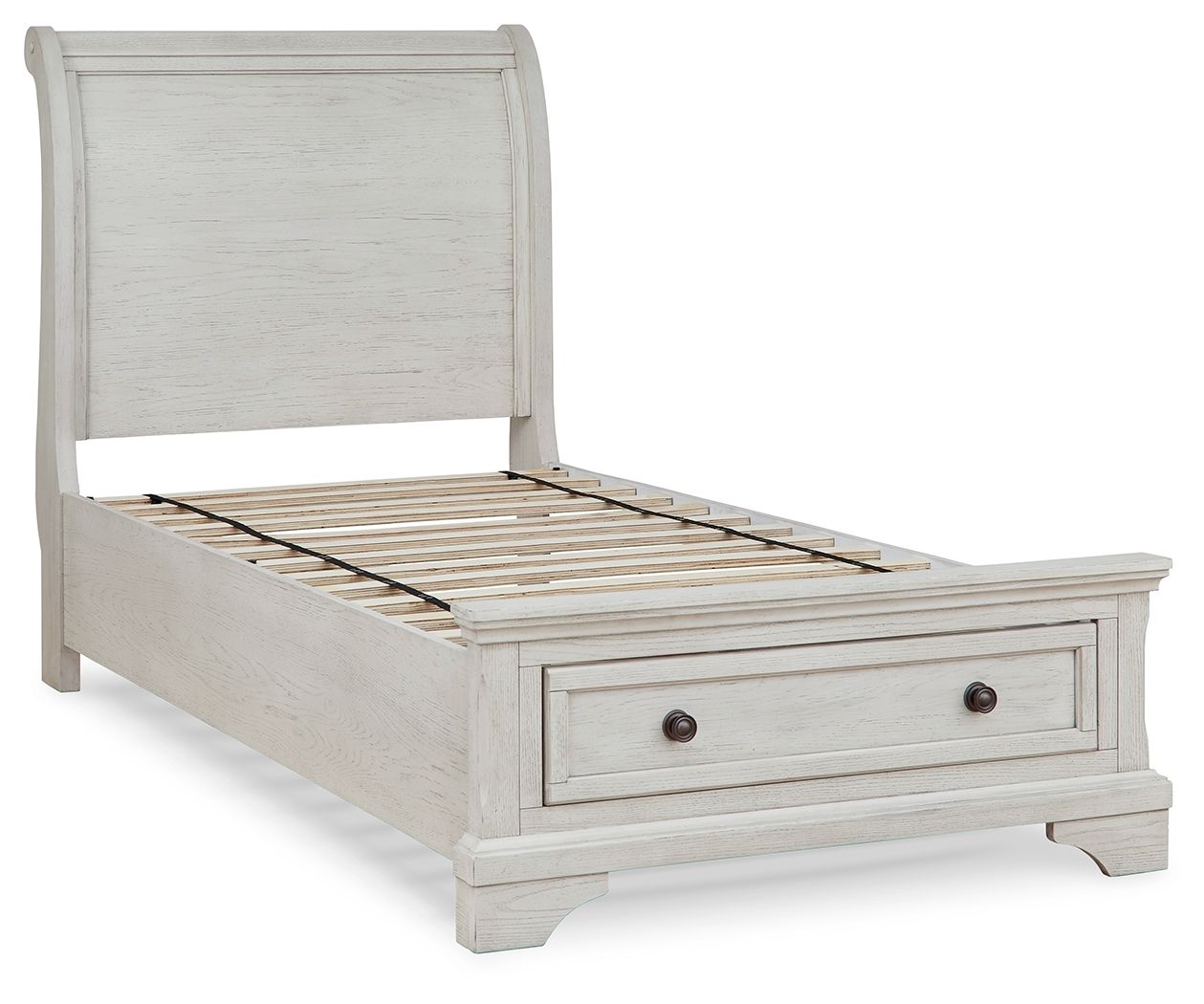 Ashley Furniture Robbinsdale - Twin Sleigh Storage Bed - Antique White - Image 4