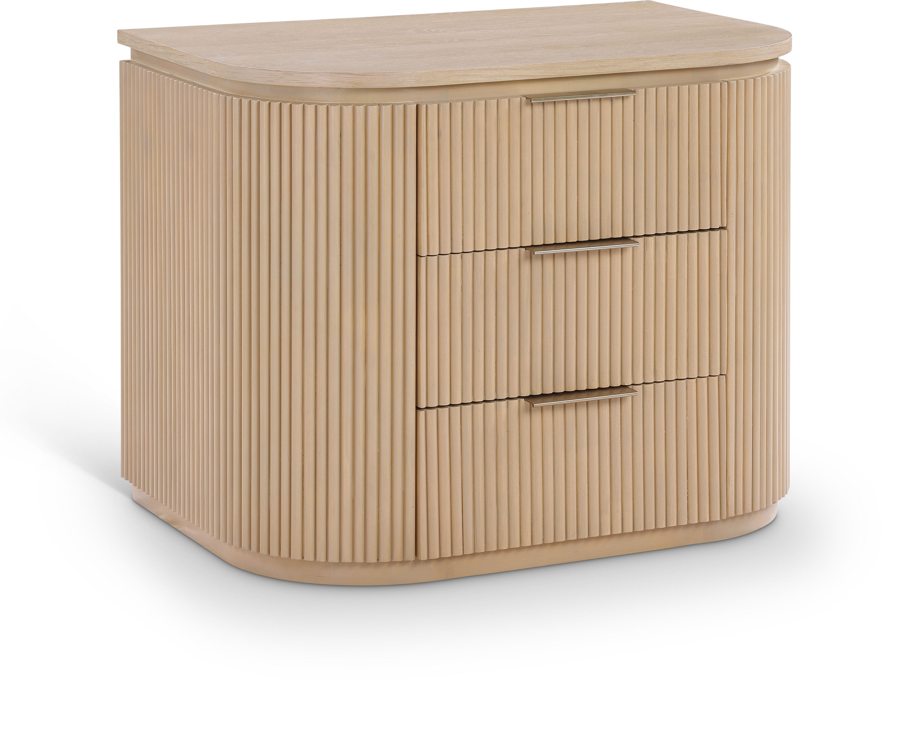 Astrid - Solid Wood And Oak Veneer Nightstand - Natural