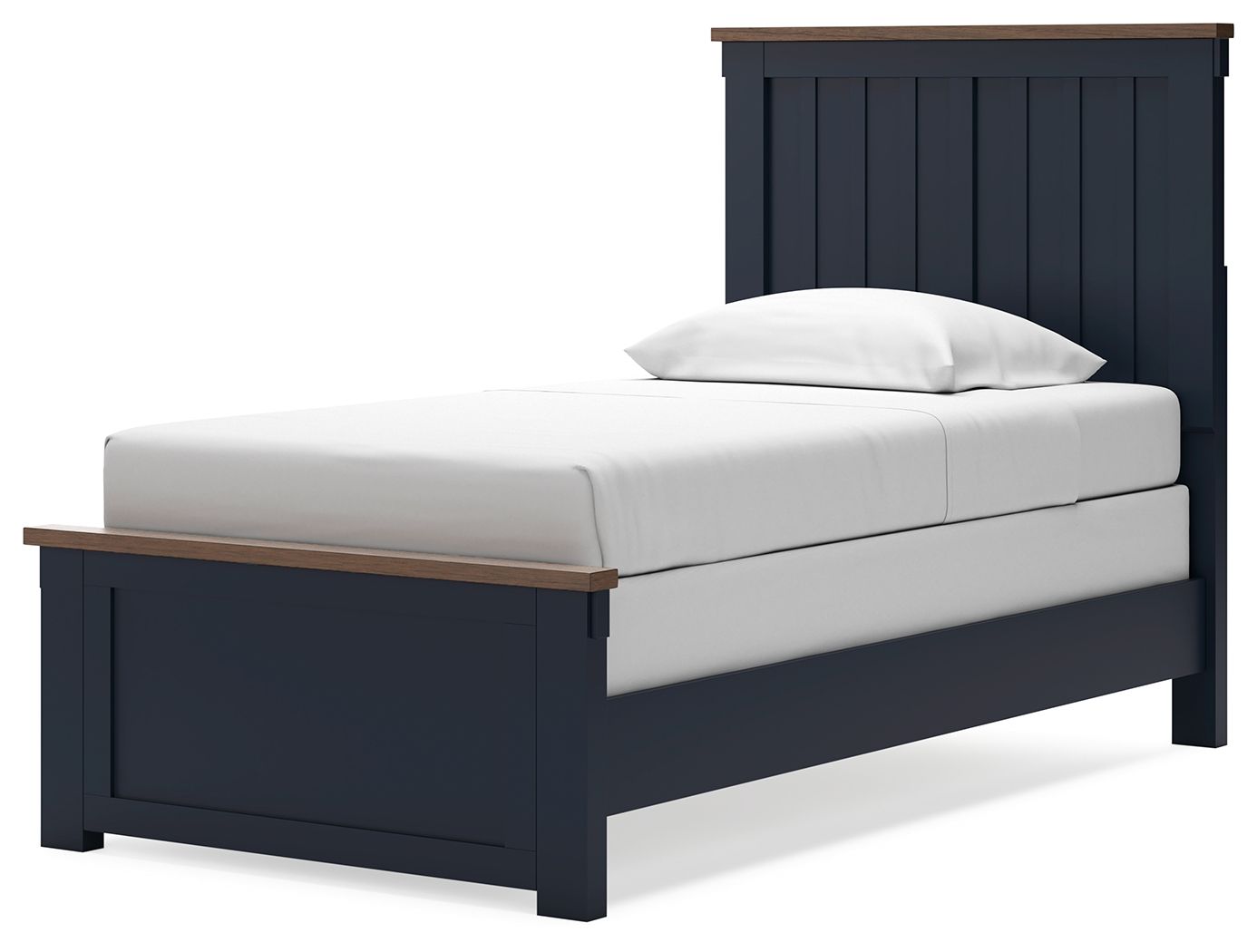Ashley Furniture Landocken - Twin Panel Bed - Brown / Blue - Image 4