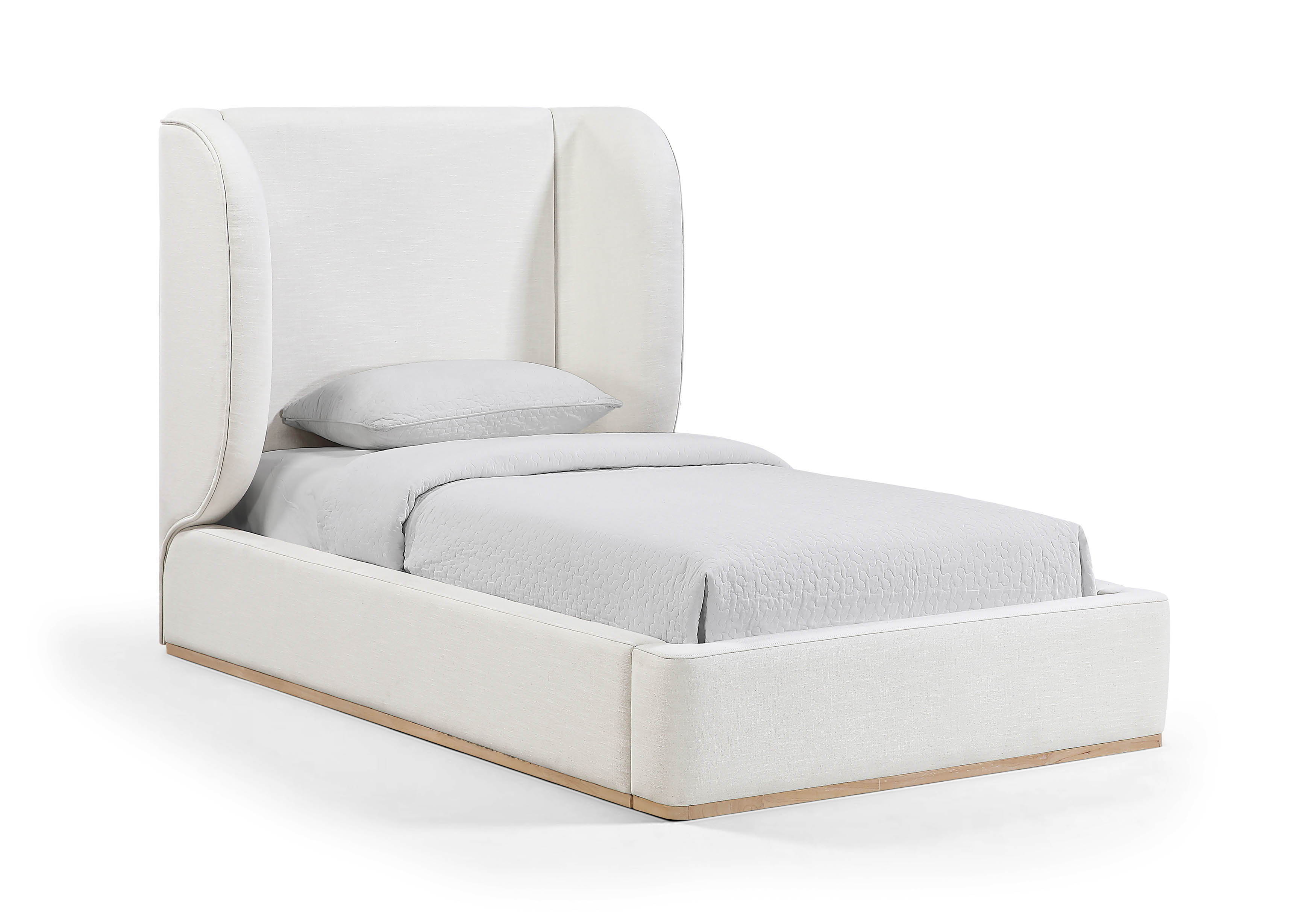 Aurin - Upholstered Twin Bed - Cream
