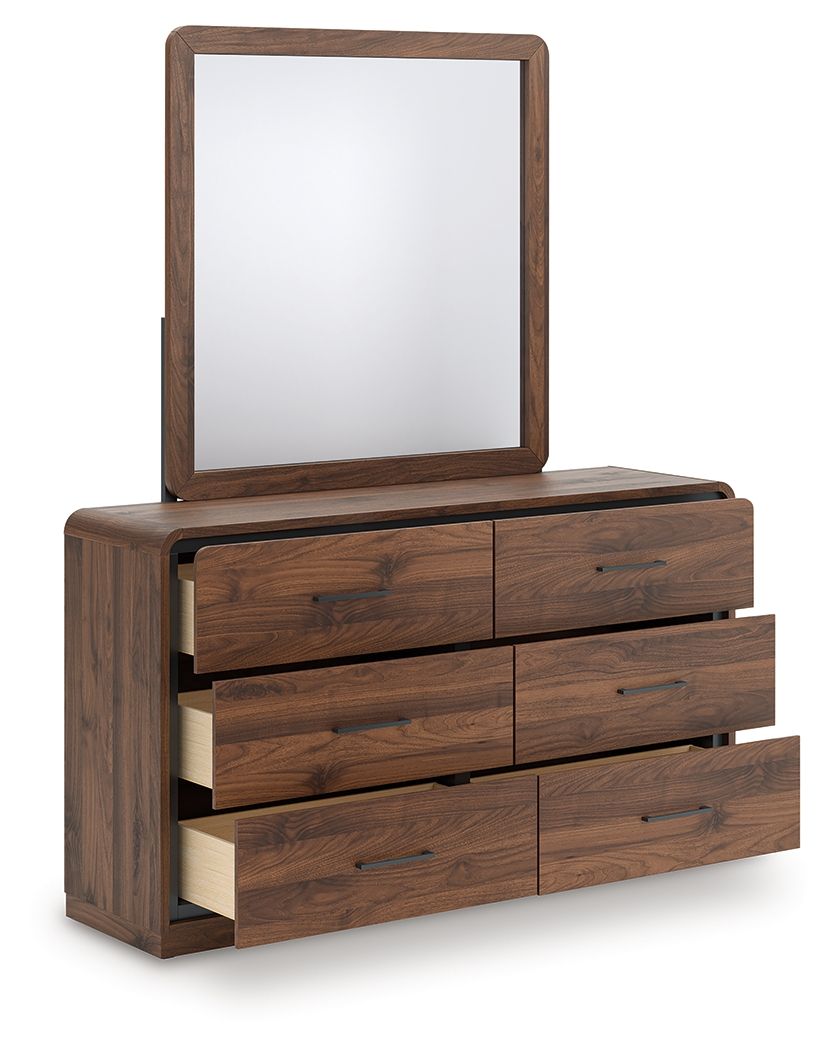 Ashley Furniture Fortlorn - Dresser And Mirror - Walnut Brown - Image 4