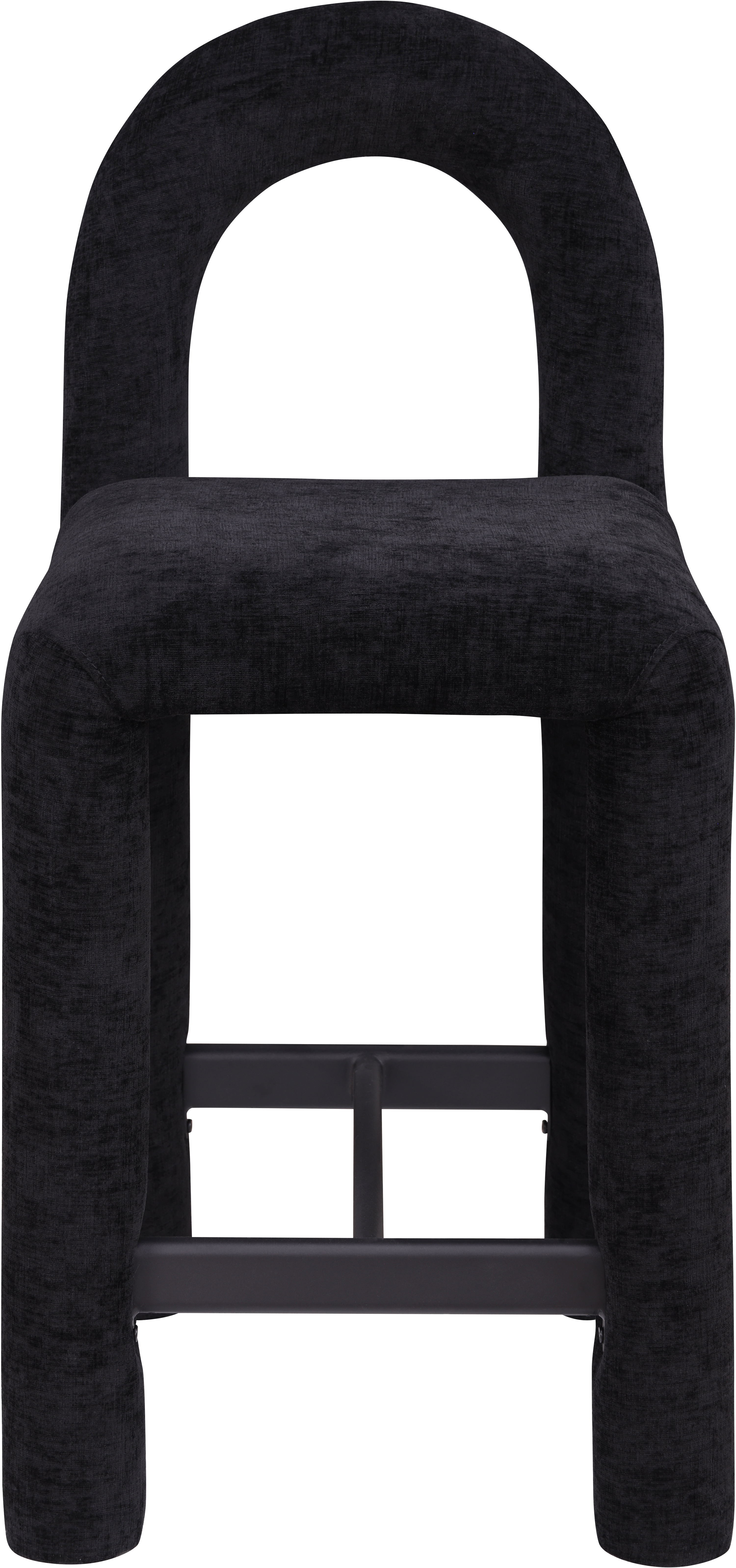 Amari - Chenille Fabric Stool - Black