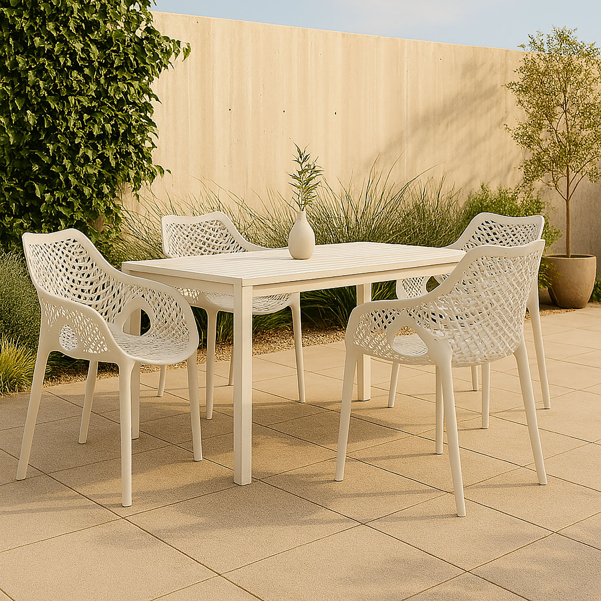 Mykonos - Outdoor Patio Dining Chair (Set of 4) - White