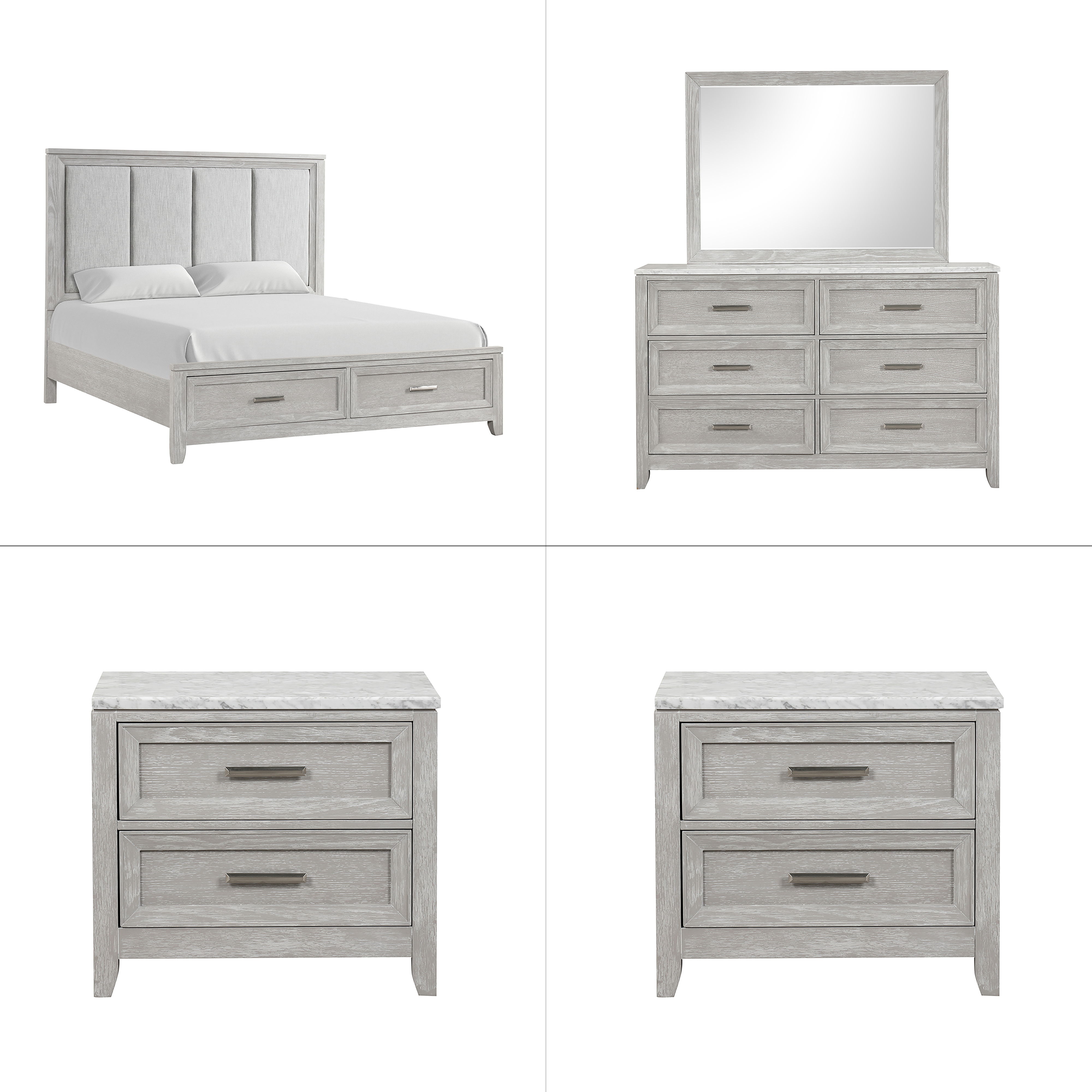 California King · 5 Pc · Bed & Dresser & Mirror & 2 Nightstands