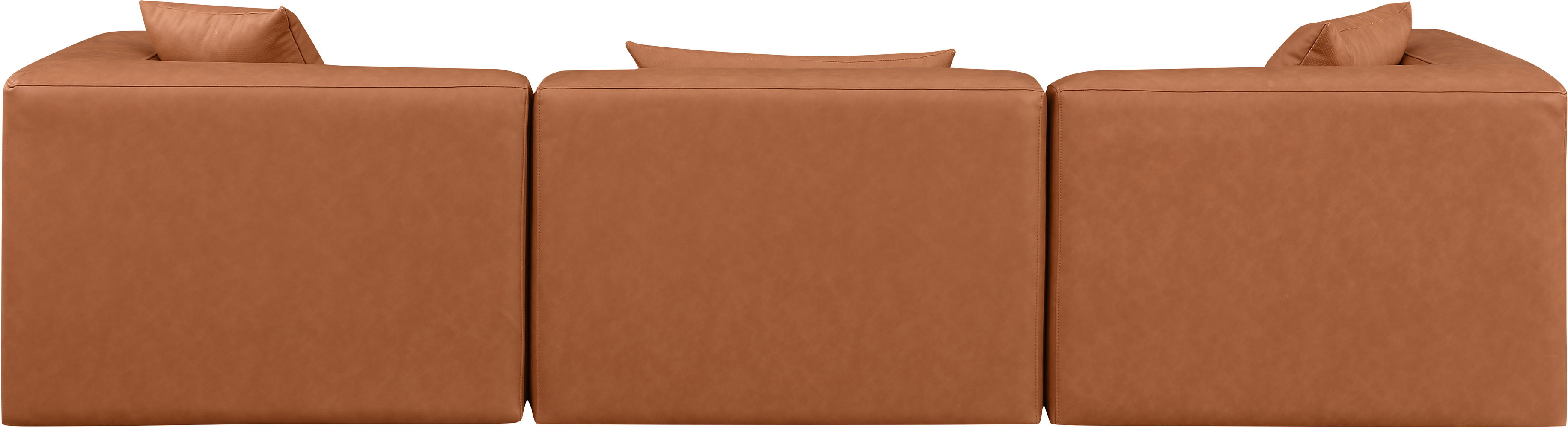 Cube - Modular 3 Piece Sofa - Cognac