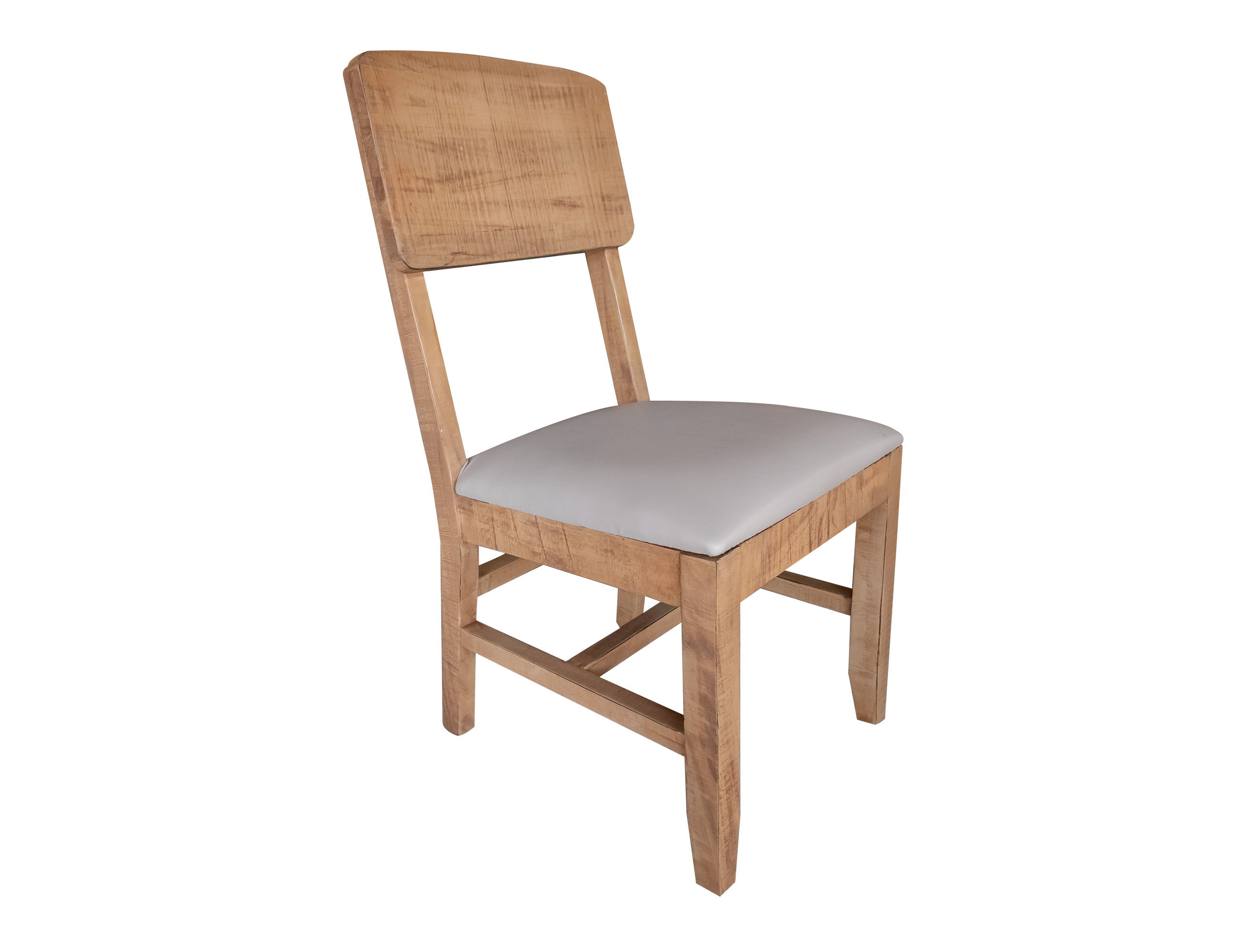 International Furniture Direct Mita - Chair With Faux Leather (Set of 2) - Honey Brown