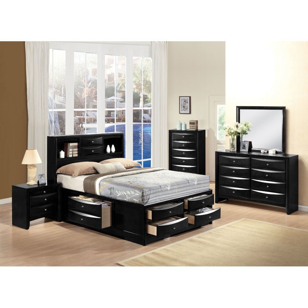 Ireland - Queen Bed With Storage - Black, black, view 5
