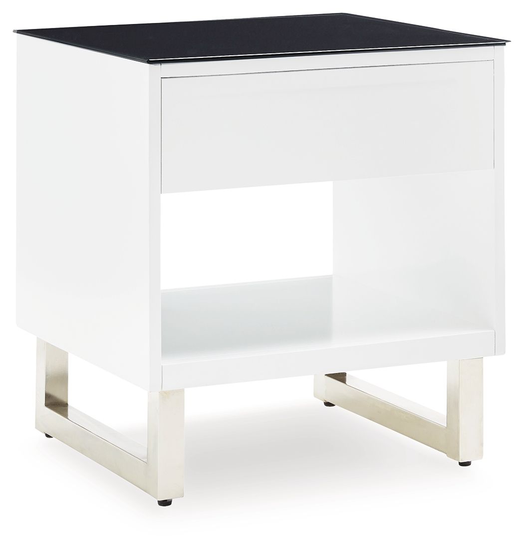 Ashley Furniture Gardoni - Rectangular End Table - White / Black - Image 6