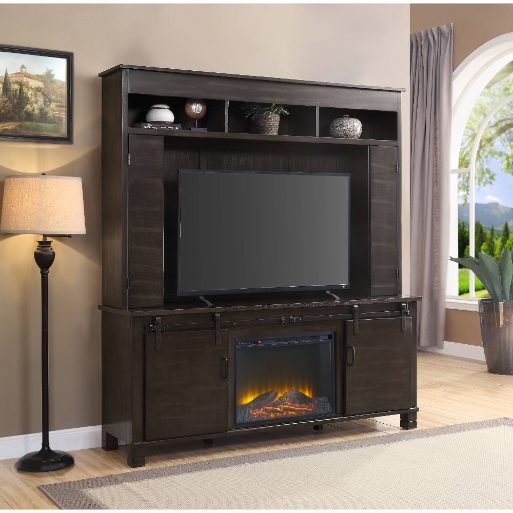Apison - Entertainment Center (Include 91617Fir) - Espresso, black, view 4