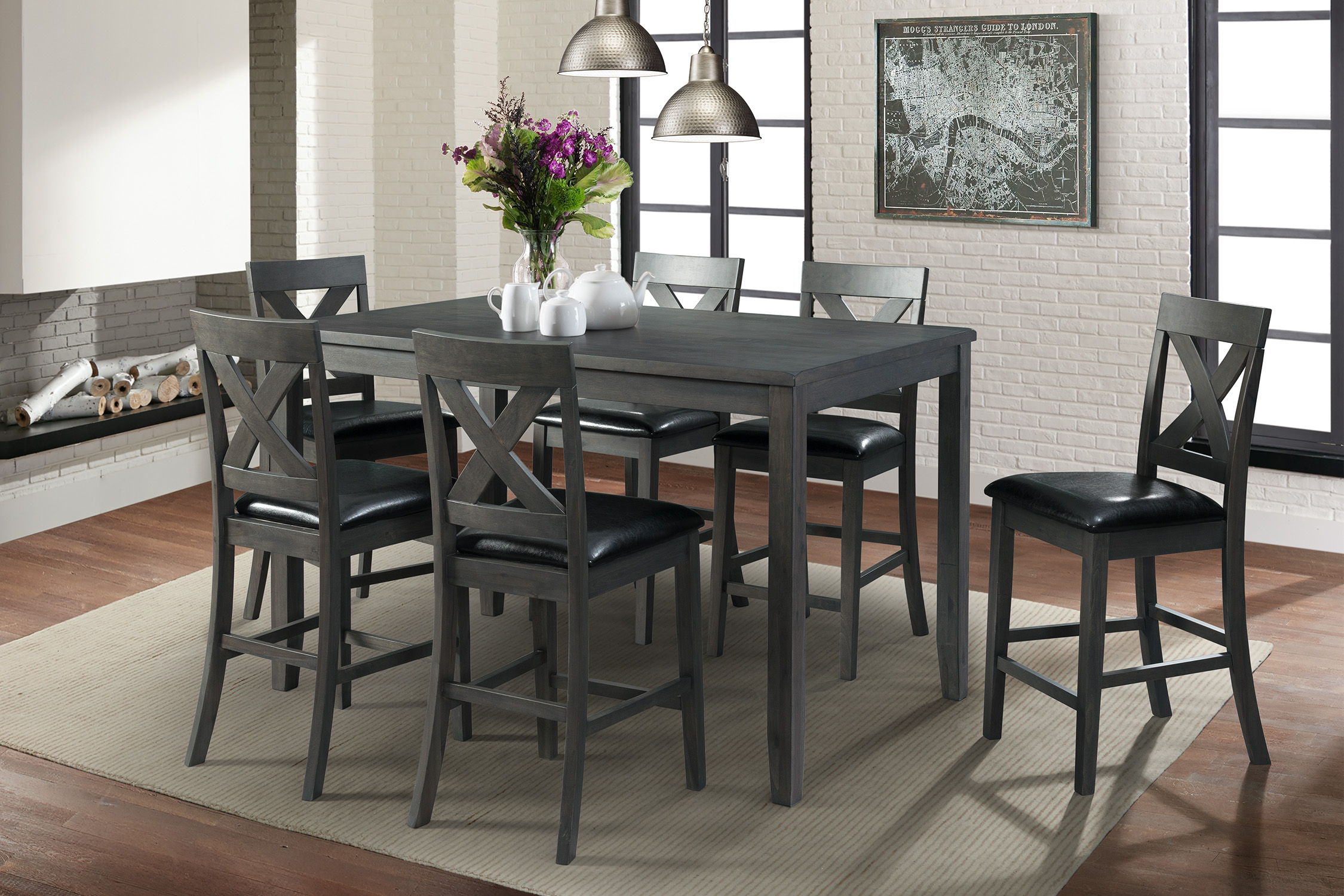Alex - 7 Piece Dining Set - Gray Image