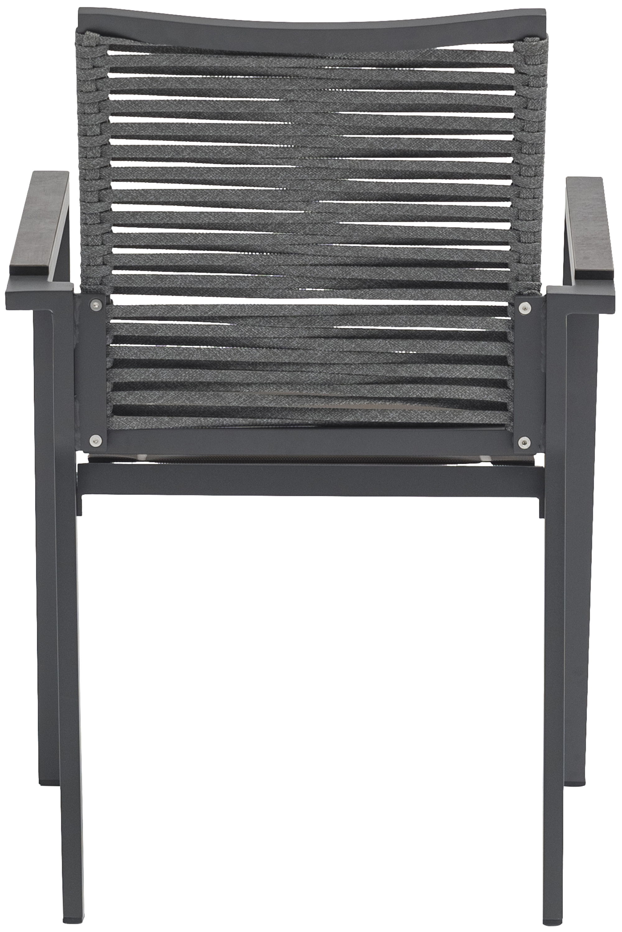Maldives - Rope Outdoor Patio Dining Arm Chair (Set of 2) - Gray