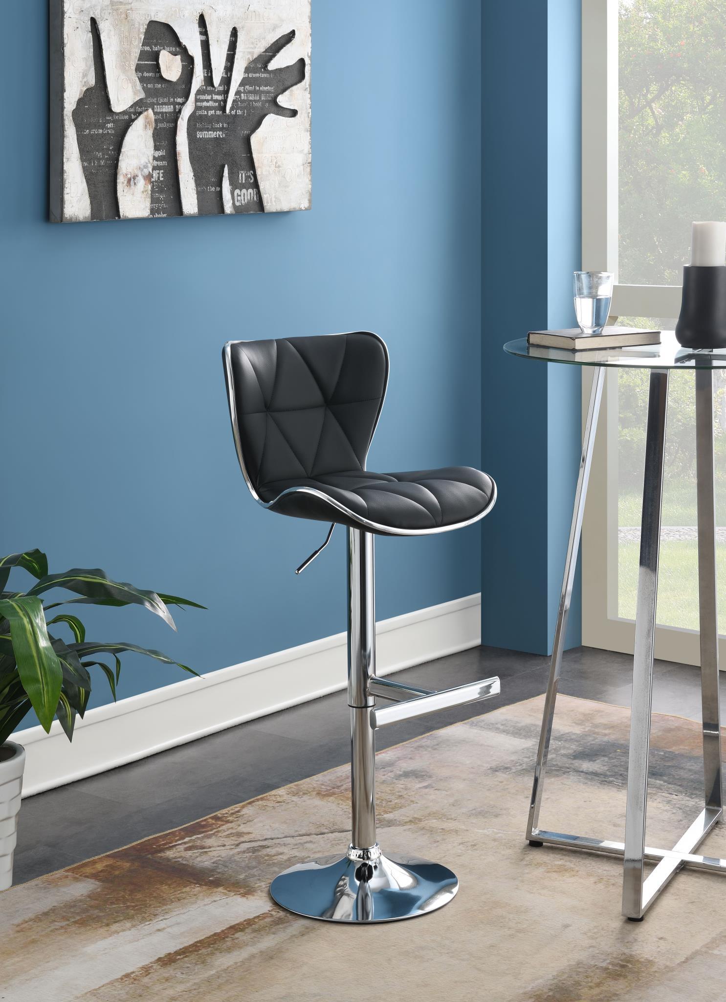 ST135 - Faux Leather Bar Stool (Set of 2) - Black