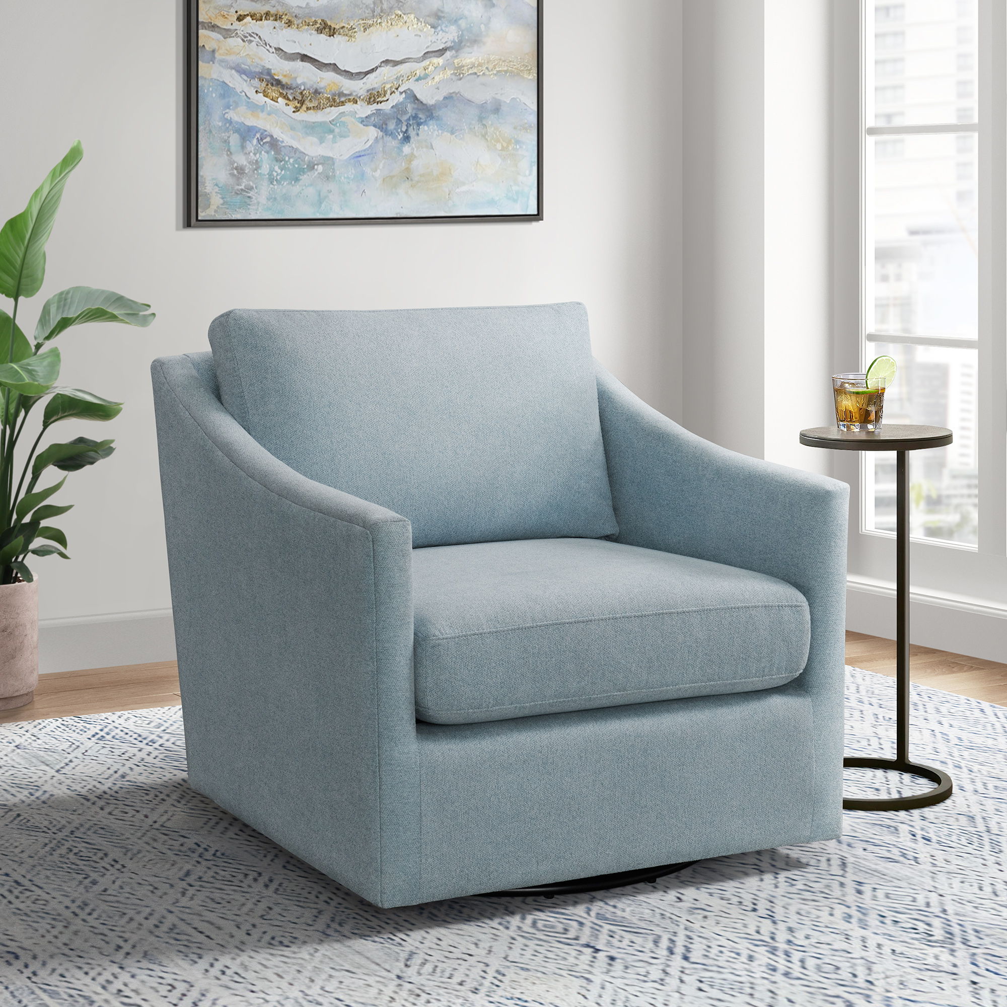 Acacia - Swivel Chair - Freya Light Blue Image