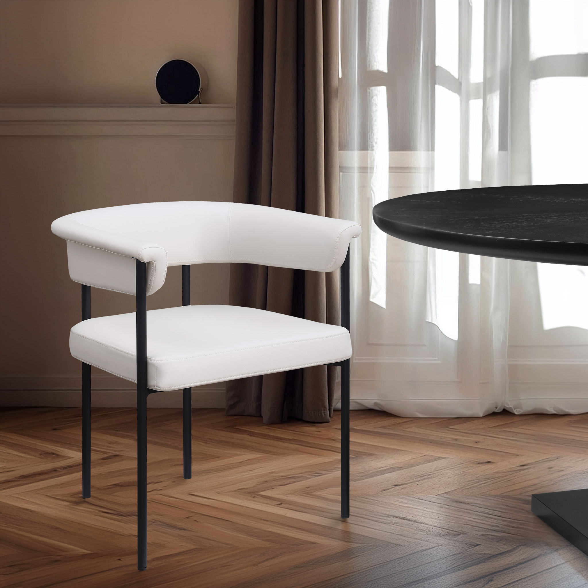 Malin - Faux Leather Dining Chair (Set of 2) - Cream
