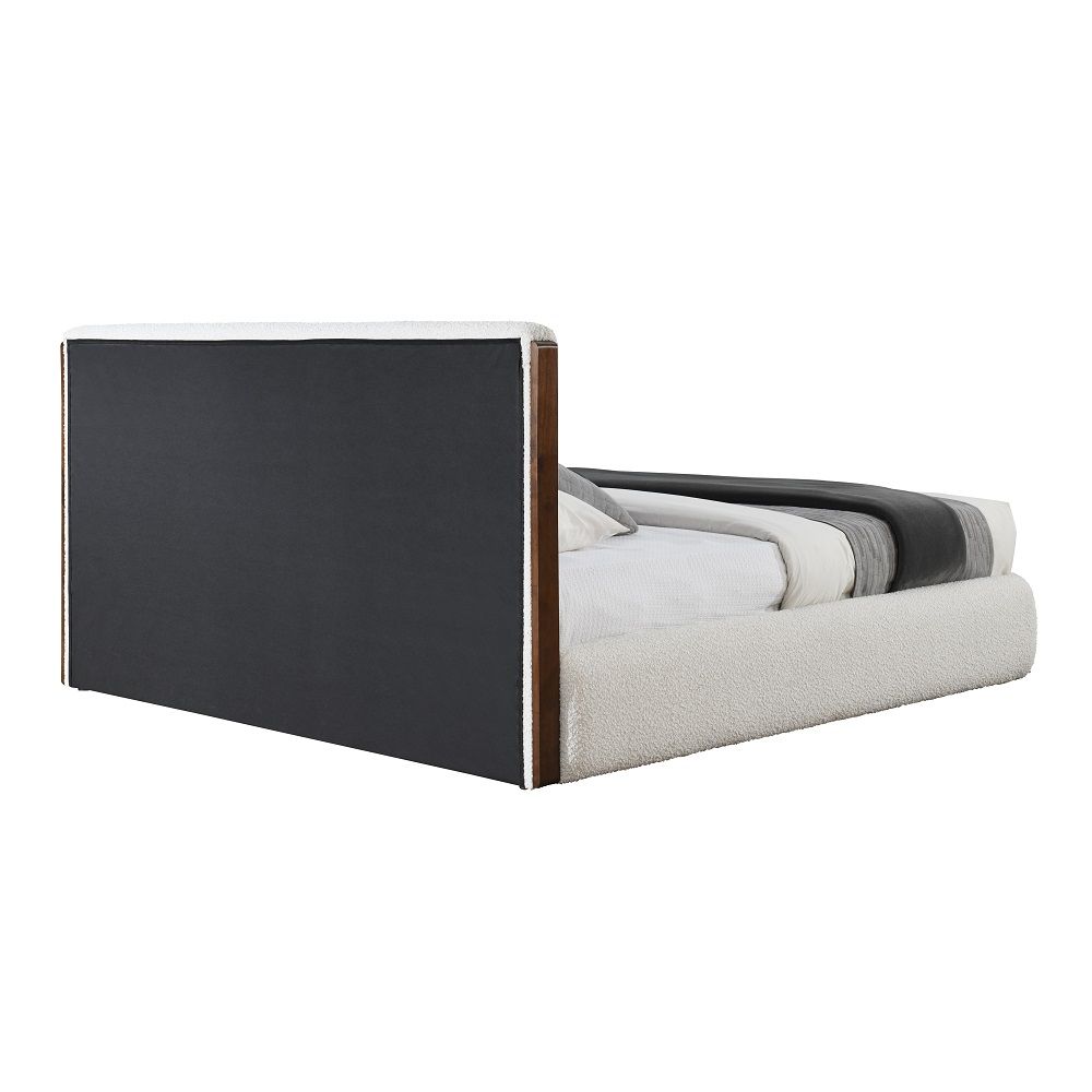 Sandro - Queen Bed - White Boucle & Walnut, white, view 4