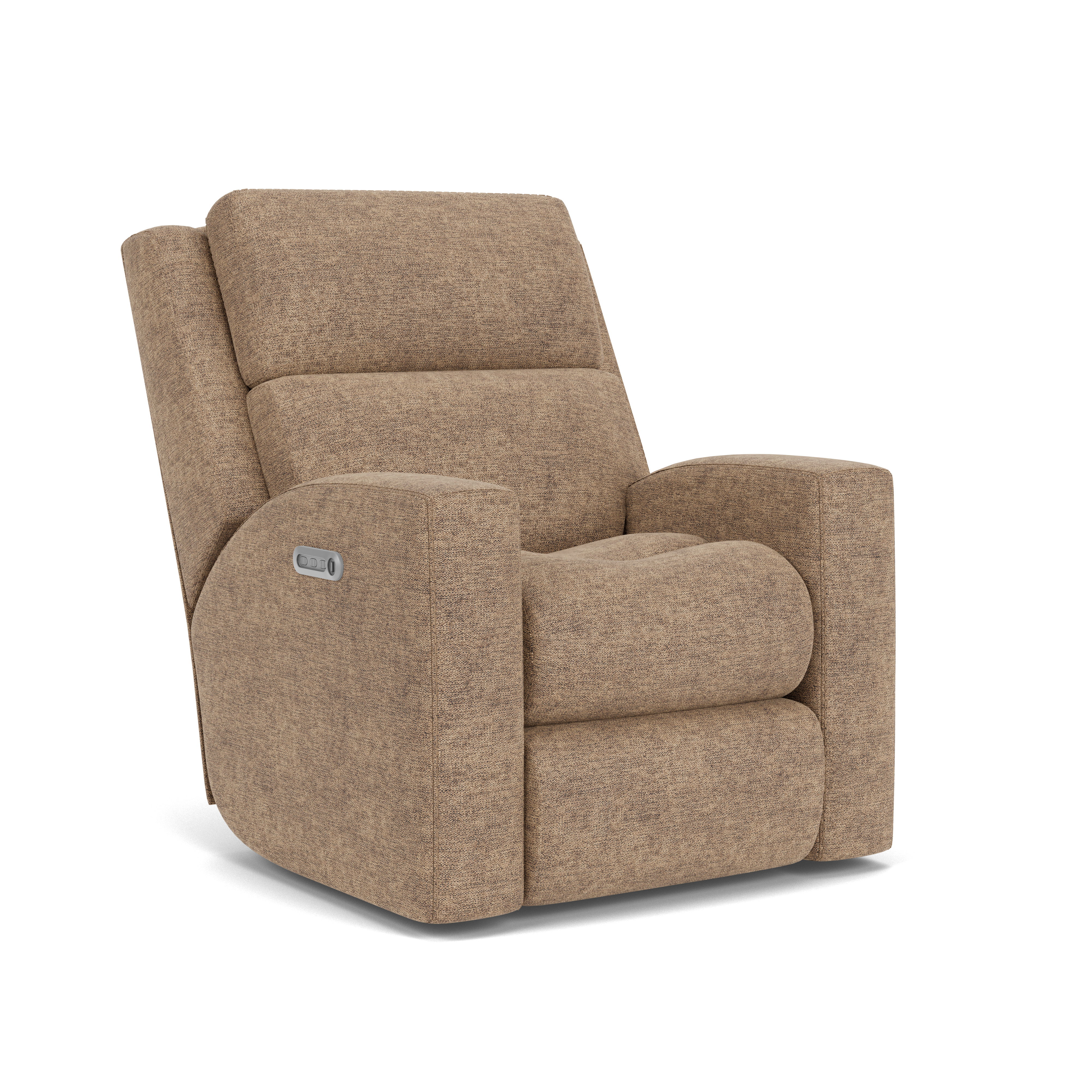 Score - Transitional Fabric Power Recliner With Power Headrest & Lumbar, light brown