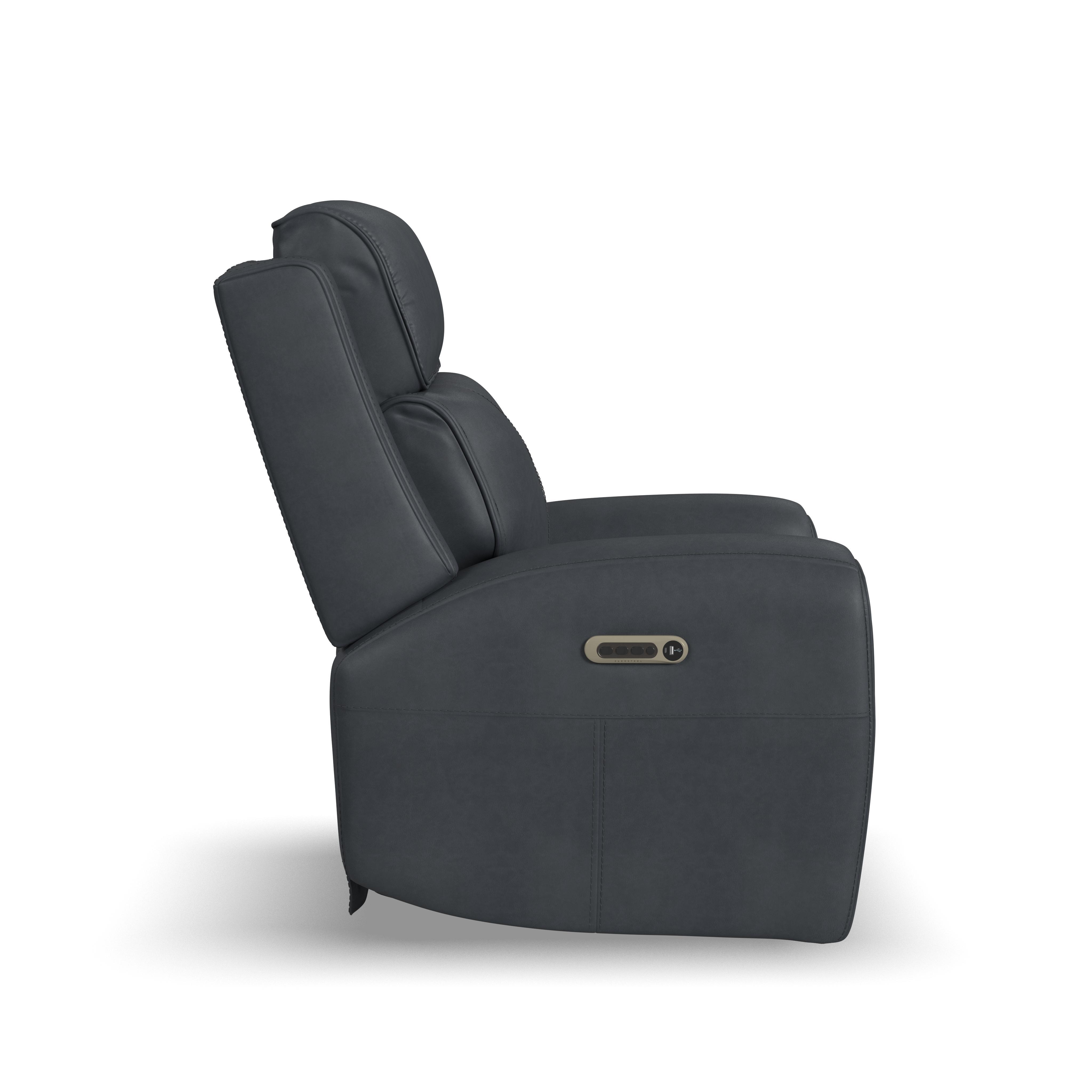 Warren - Power Recliner With Power Headrest & Lumbar - Black, black, view 3