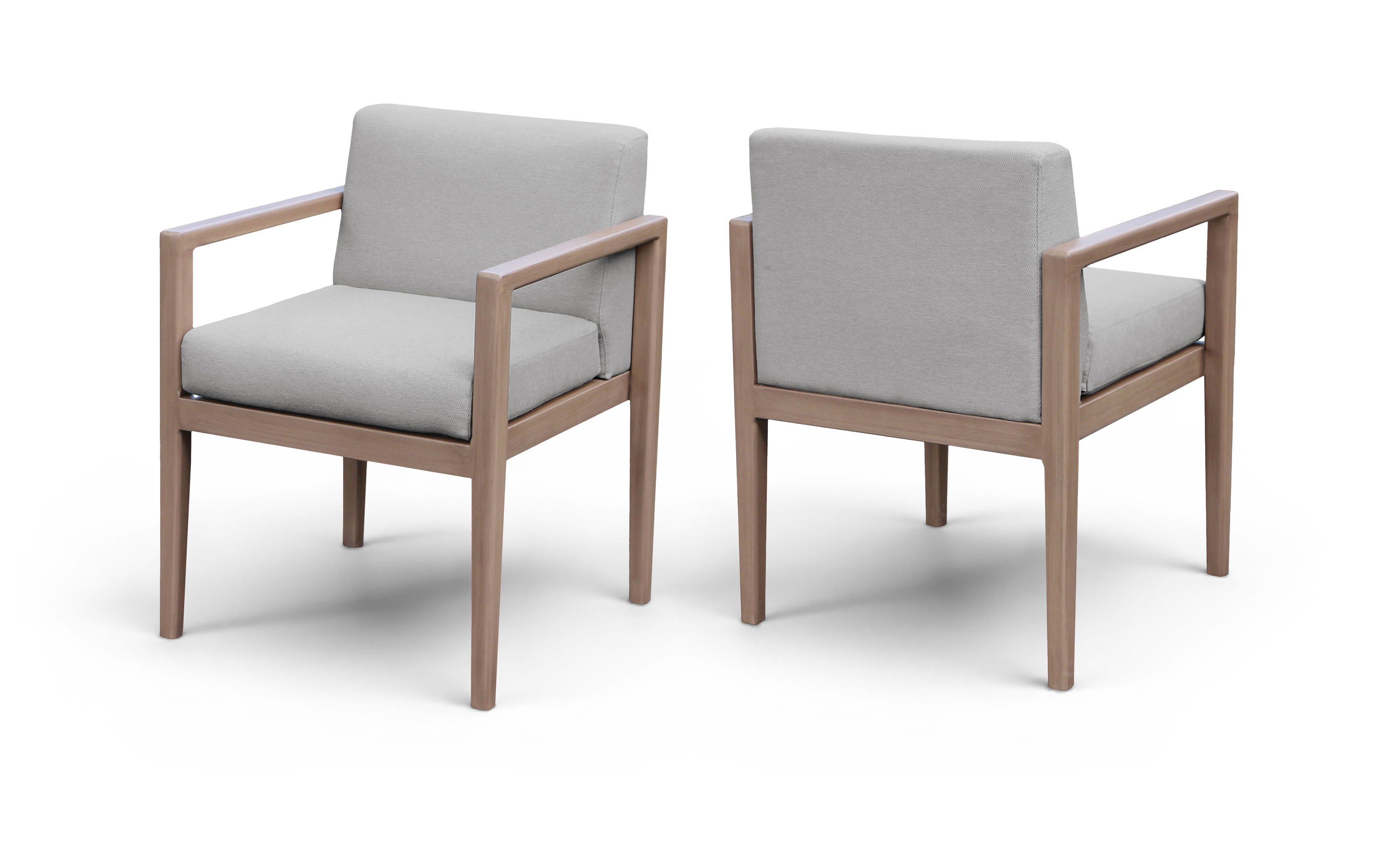Solace - Olefin Performance Fabric Outdoor Patio Dining Arm Chair - Gray