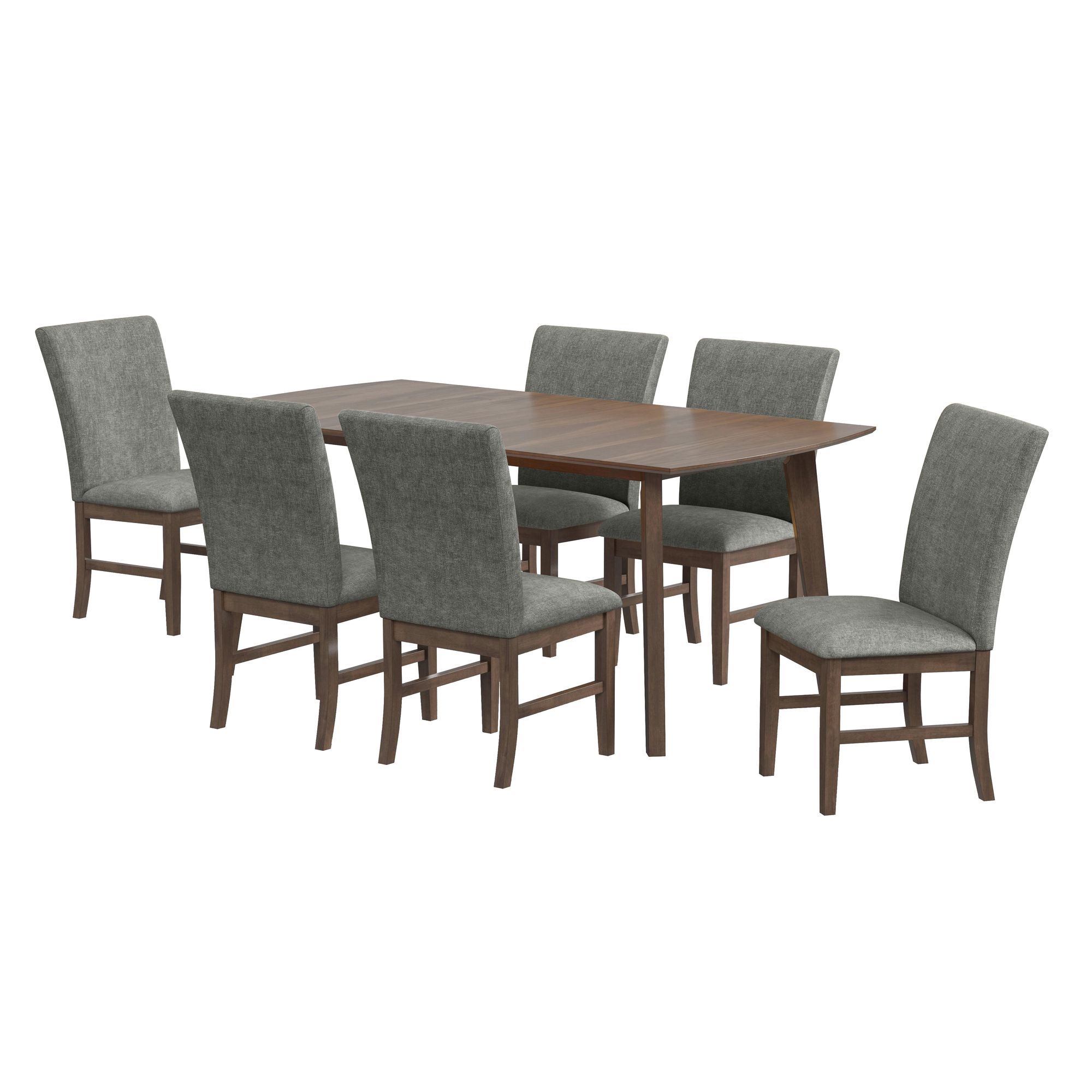 7 Pc · Rectangular Table And Six Fabric Chairs