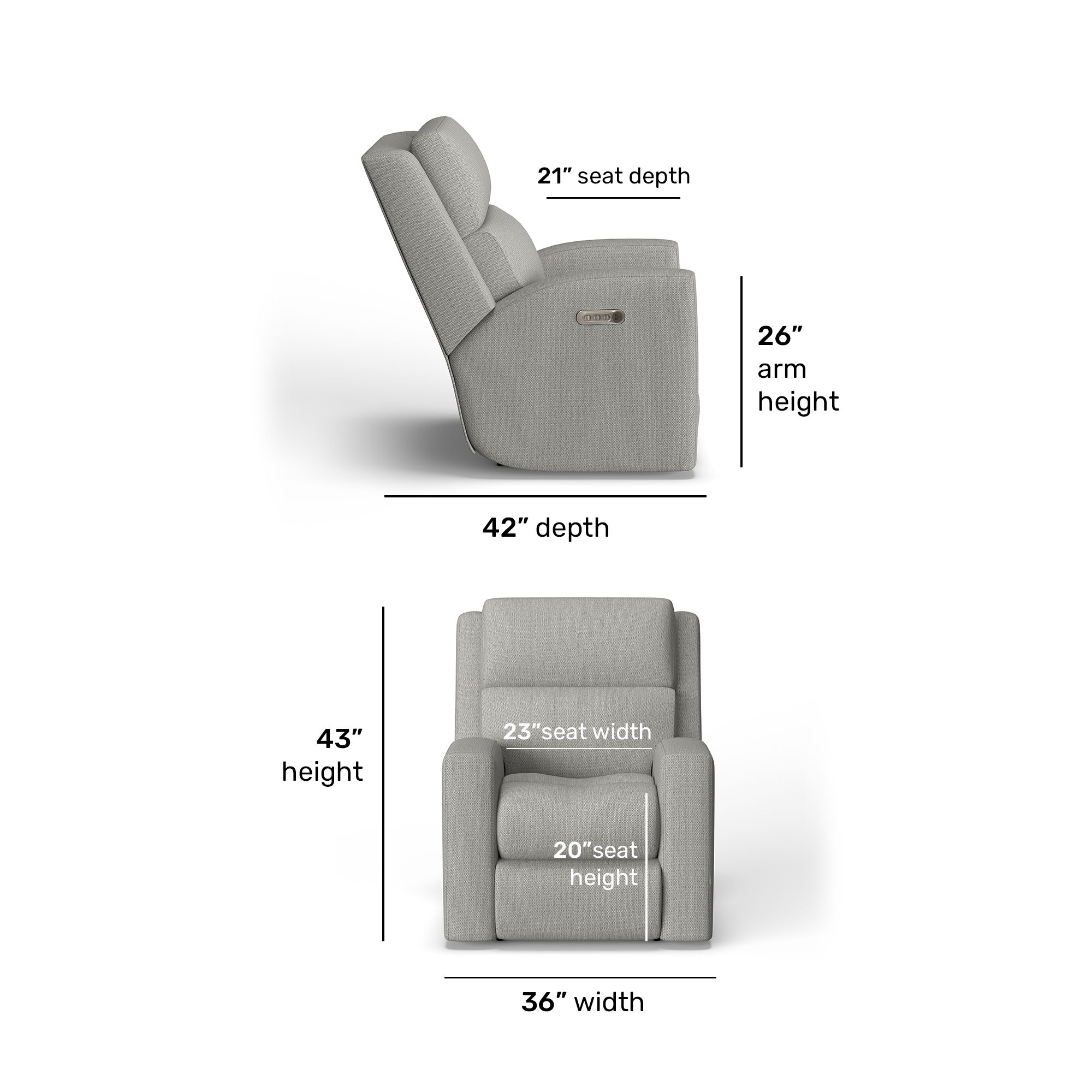 Score - Transitional Fabric Power Recliner With Power Headrest & Lumbar, light brown, view 8