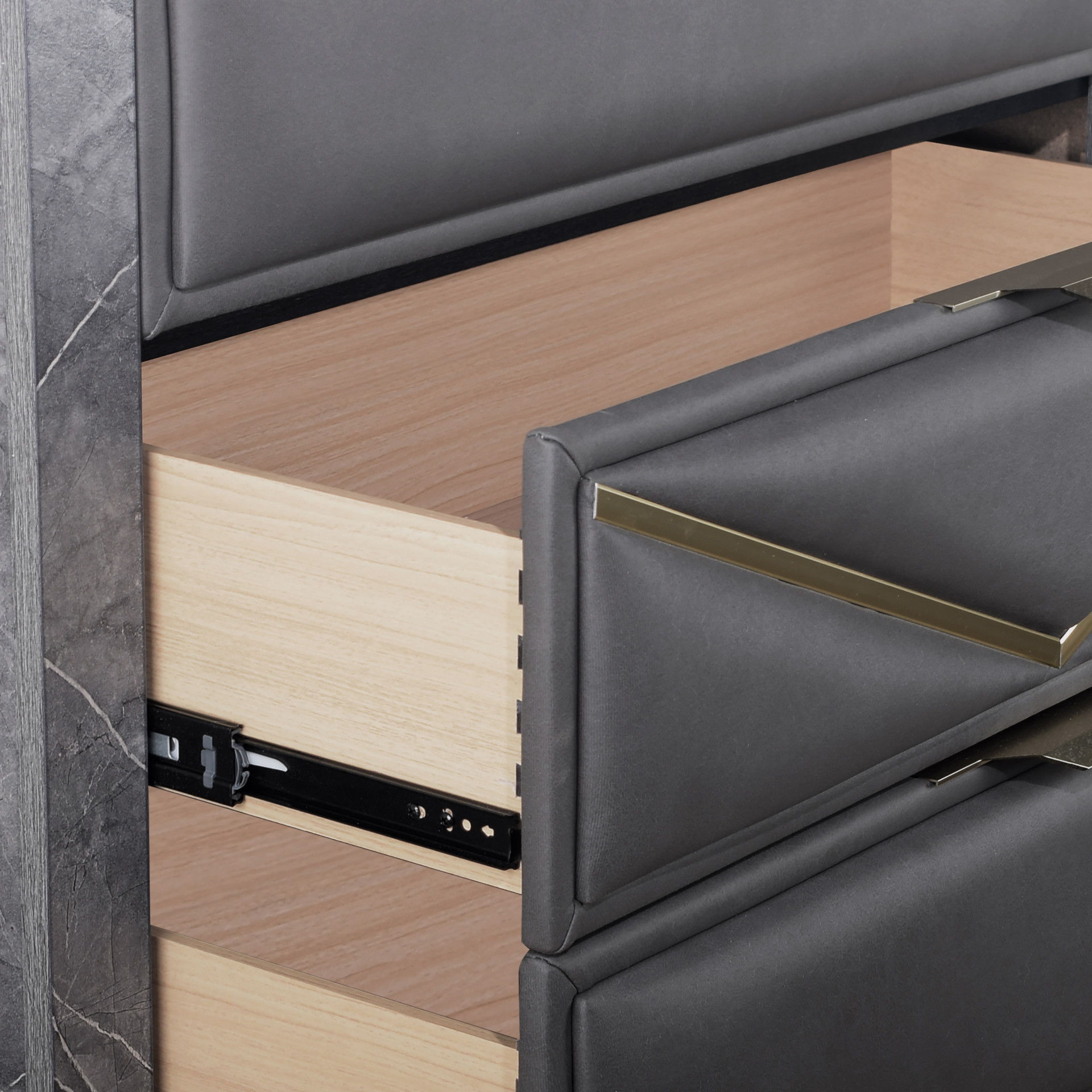 Symmetry - 5 Drawer Chest - Charcoal, dark gray