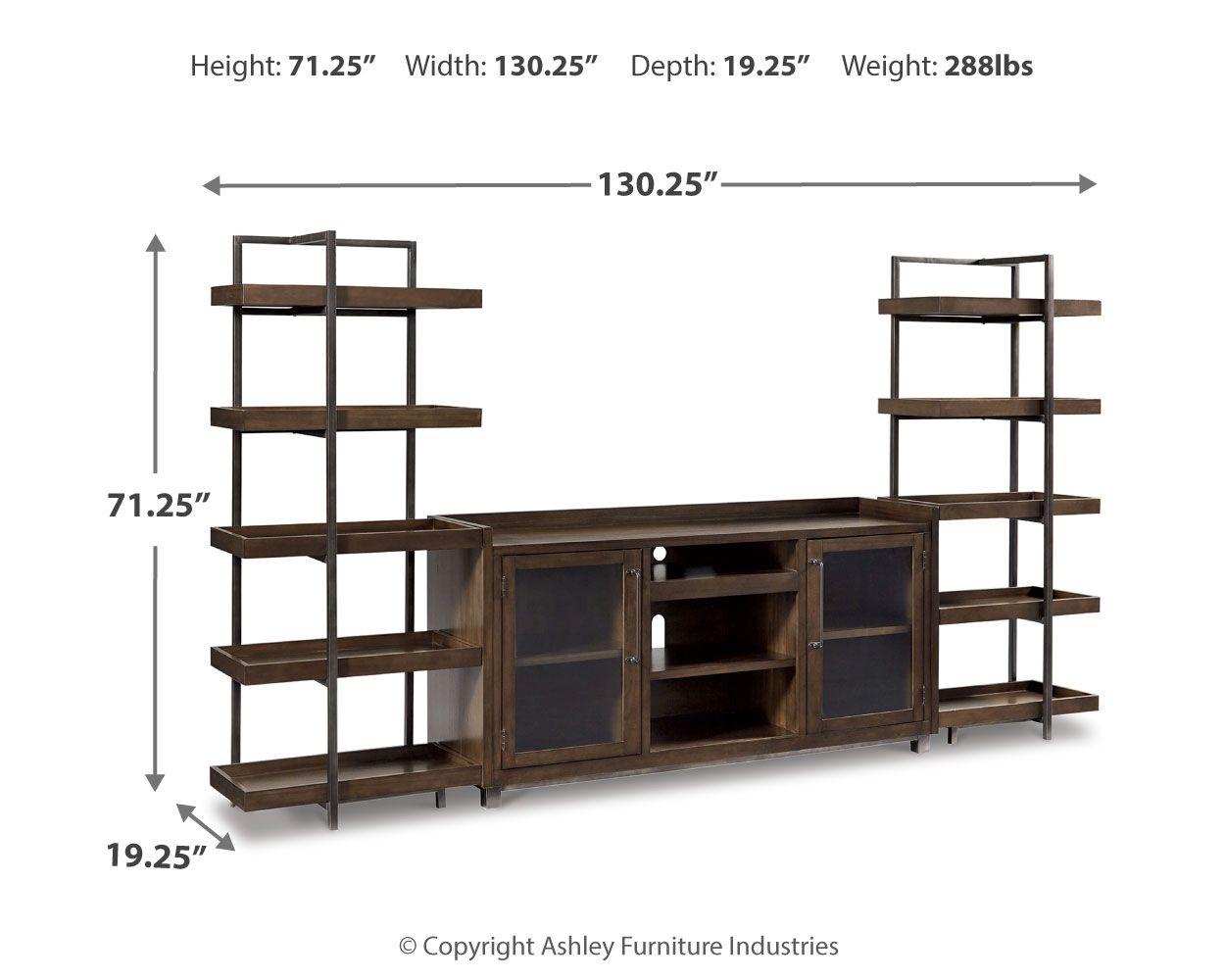 Ashley Furniture Starmore - 3 Pc. - Entertainment Center - 70" TV Stand - Brown - Image 6
