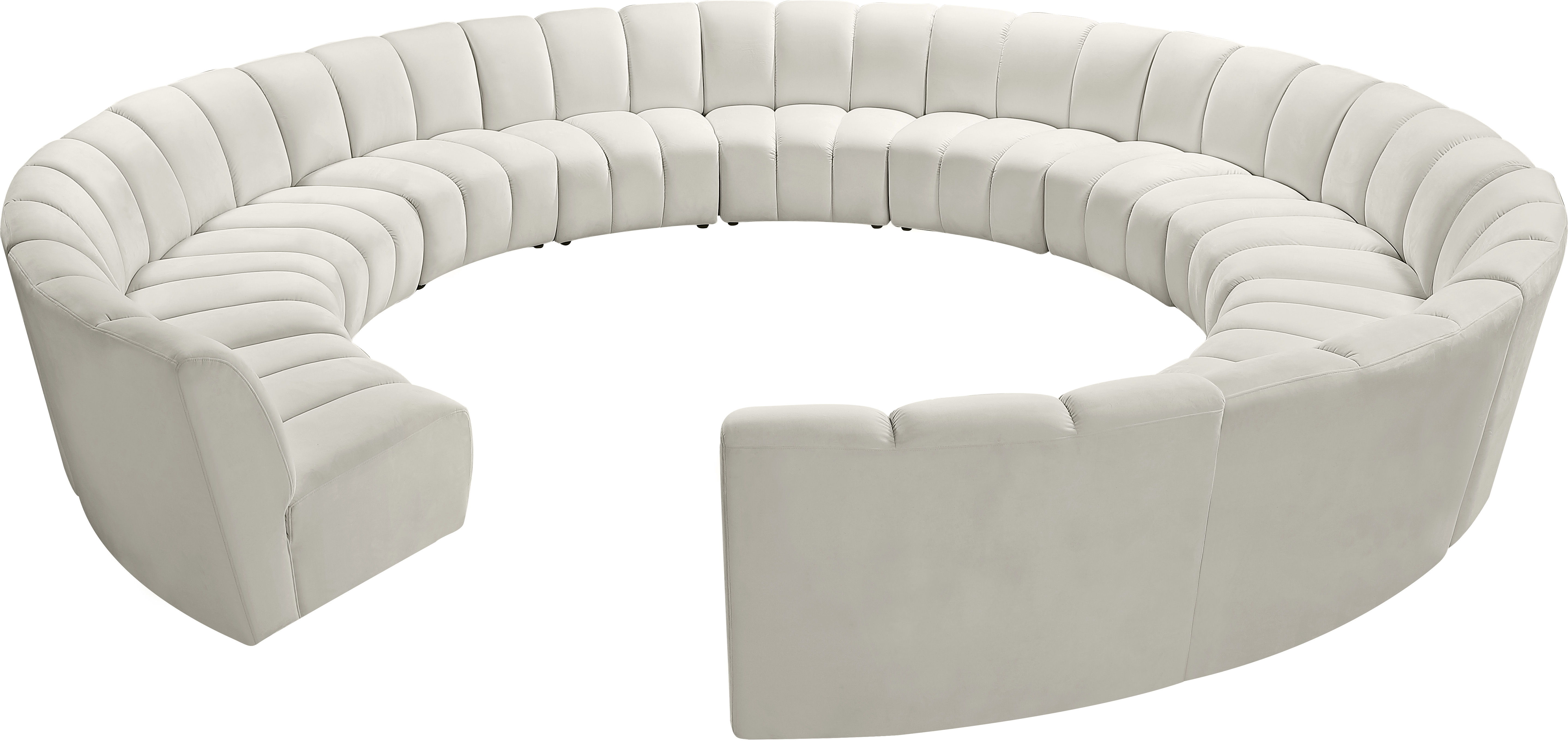 Infinity - 12 Piece Fabric Modular Sectional - Cream