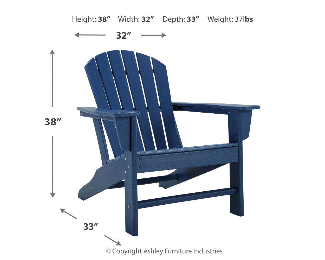 Ashley Furniture Sundown Treasure - Adirondack Chair - Blue - Image 7