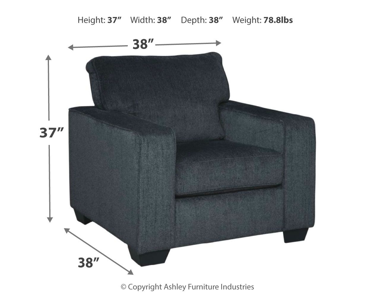 Ashley Furniture Altari - Chair - Slate - Image 4