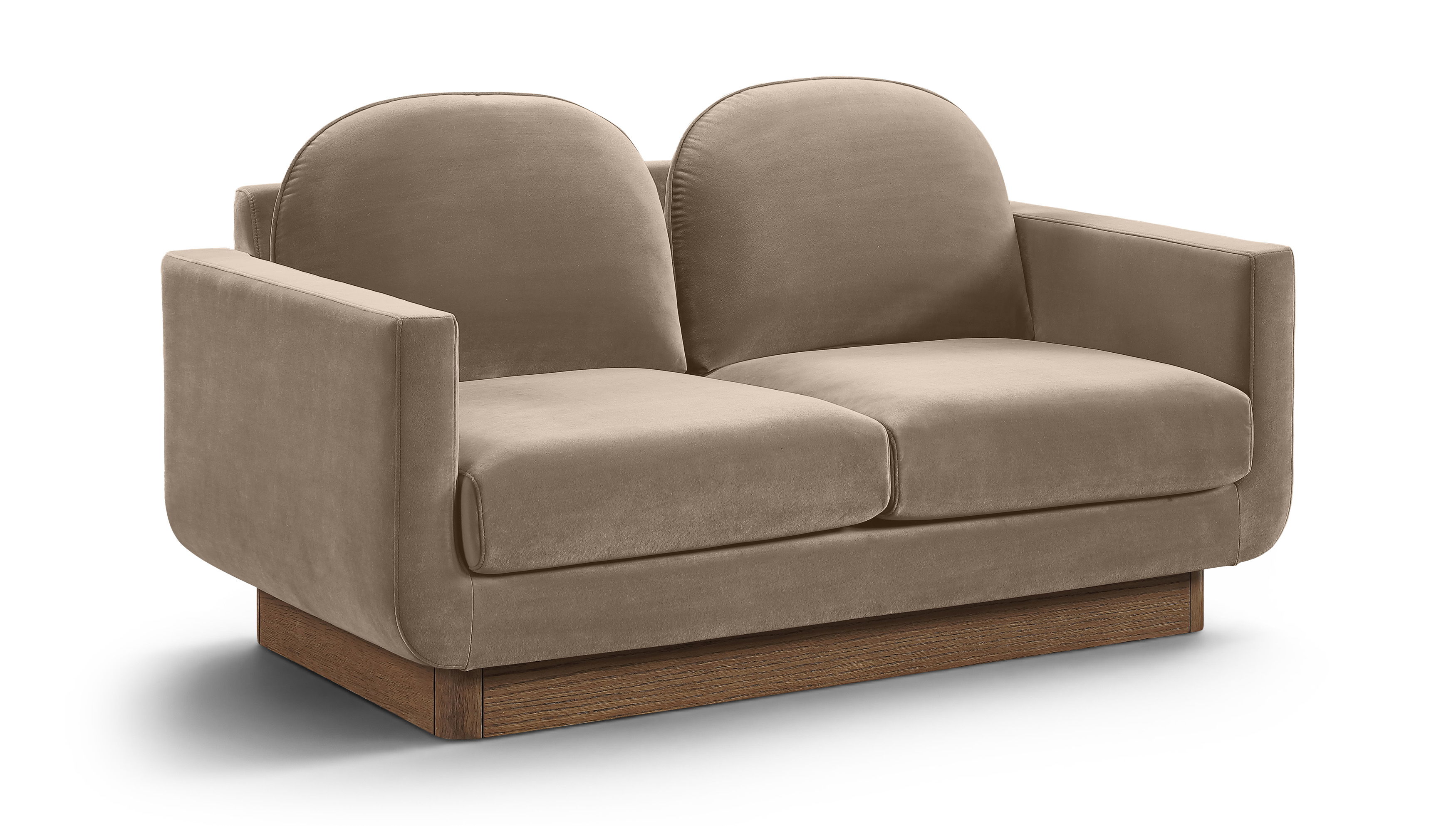 Diviento - Velvet Performance Fabric Upholstered Loveseat - Taupe