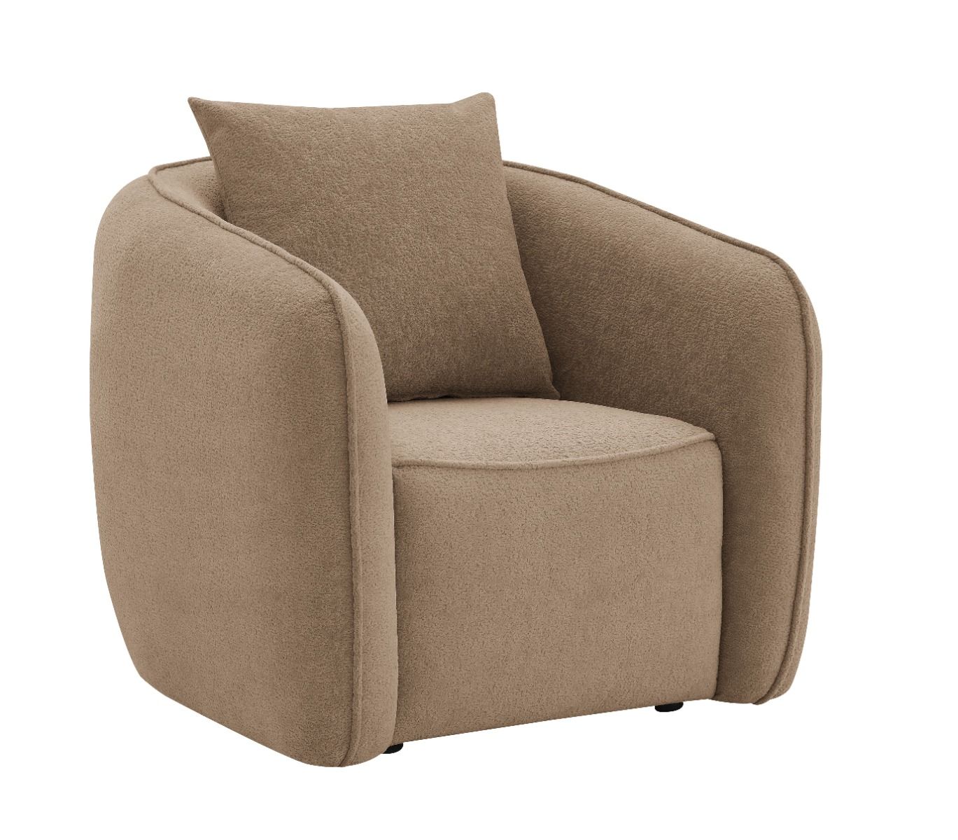 Keith - Chair With Pillow - Brown Chenille, light brown