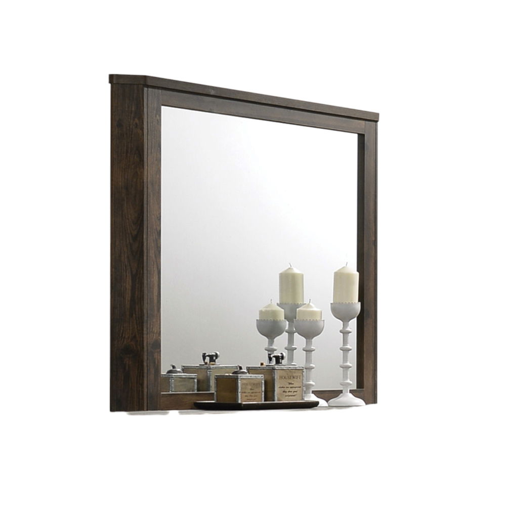Elettra - Mirror - Rustic Walnut, dark brown, view 3