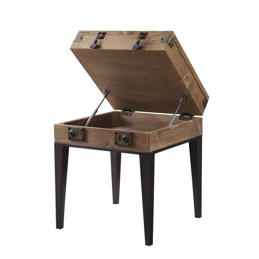 Kolin - Accent Table - Rustic Oak & Matte Gray, light brown, view 5