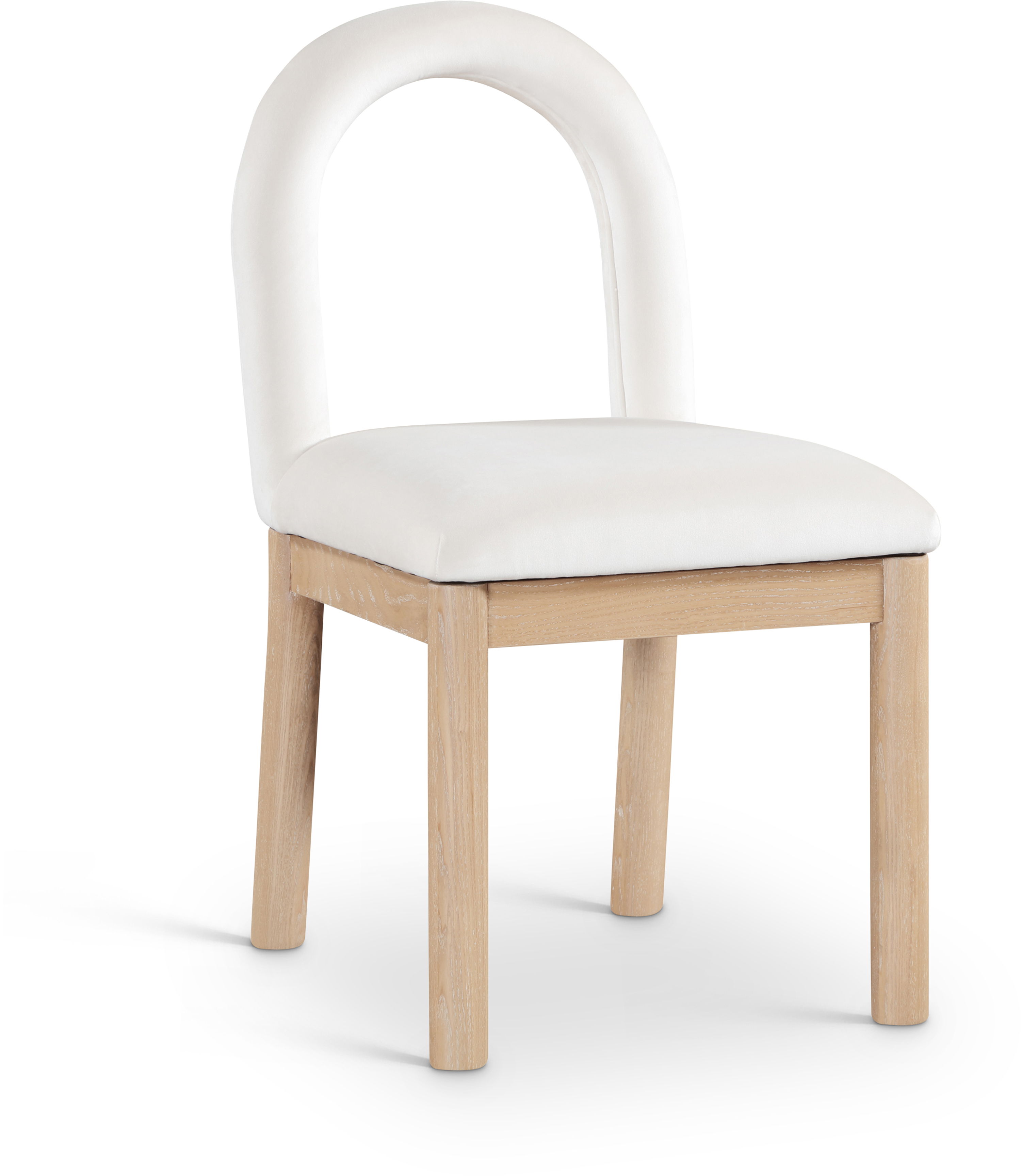 Conrad - Velvet Dining Chair With Natural Legs - Cream