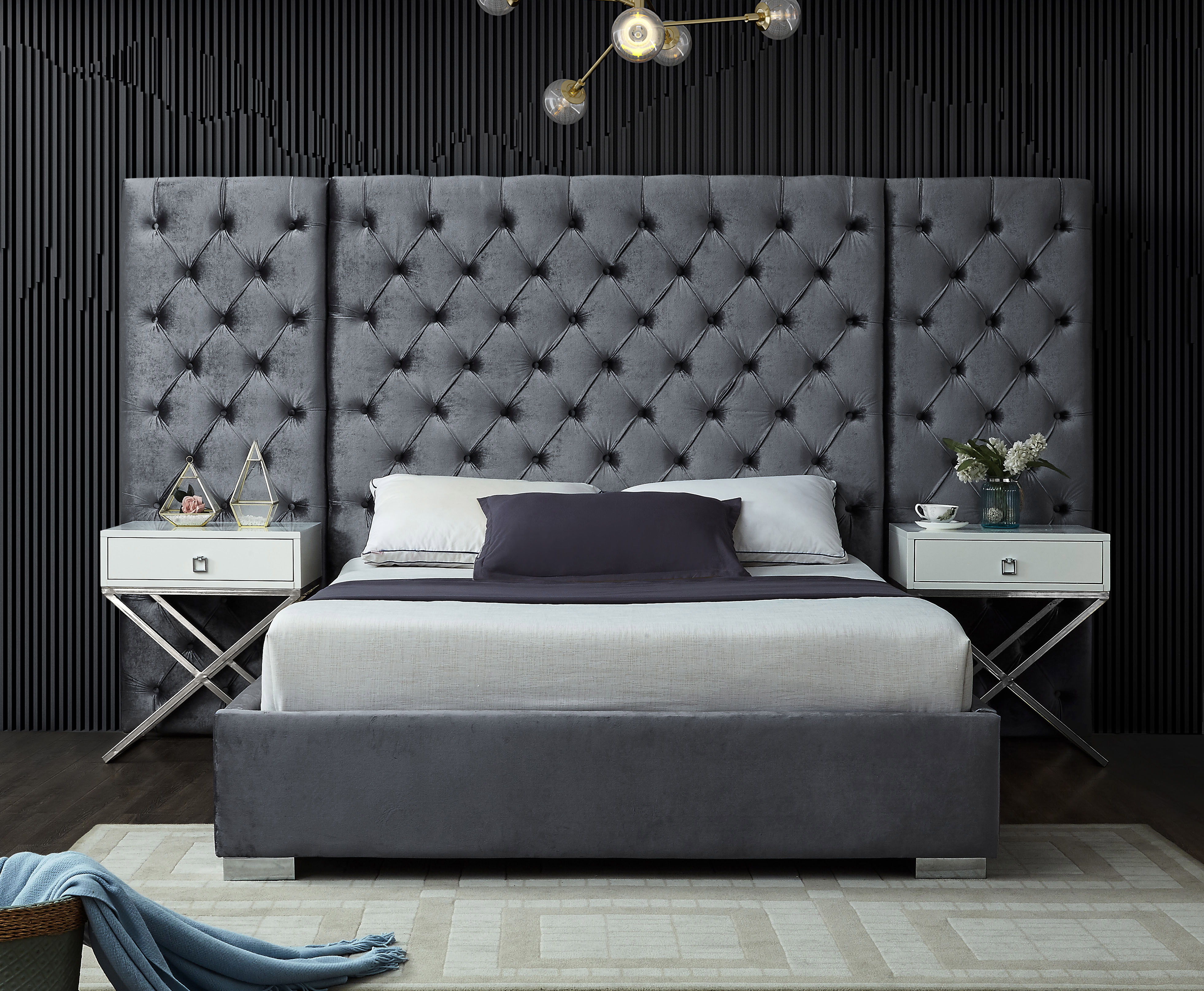 Grande - King Bed - Gray