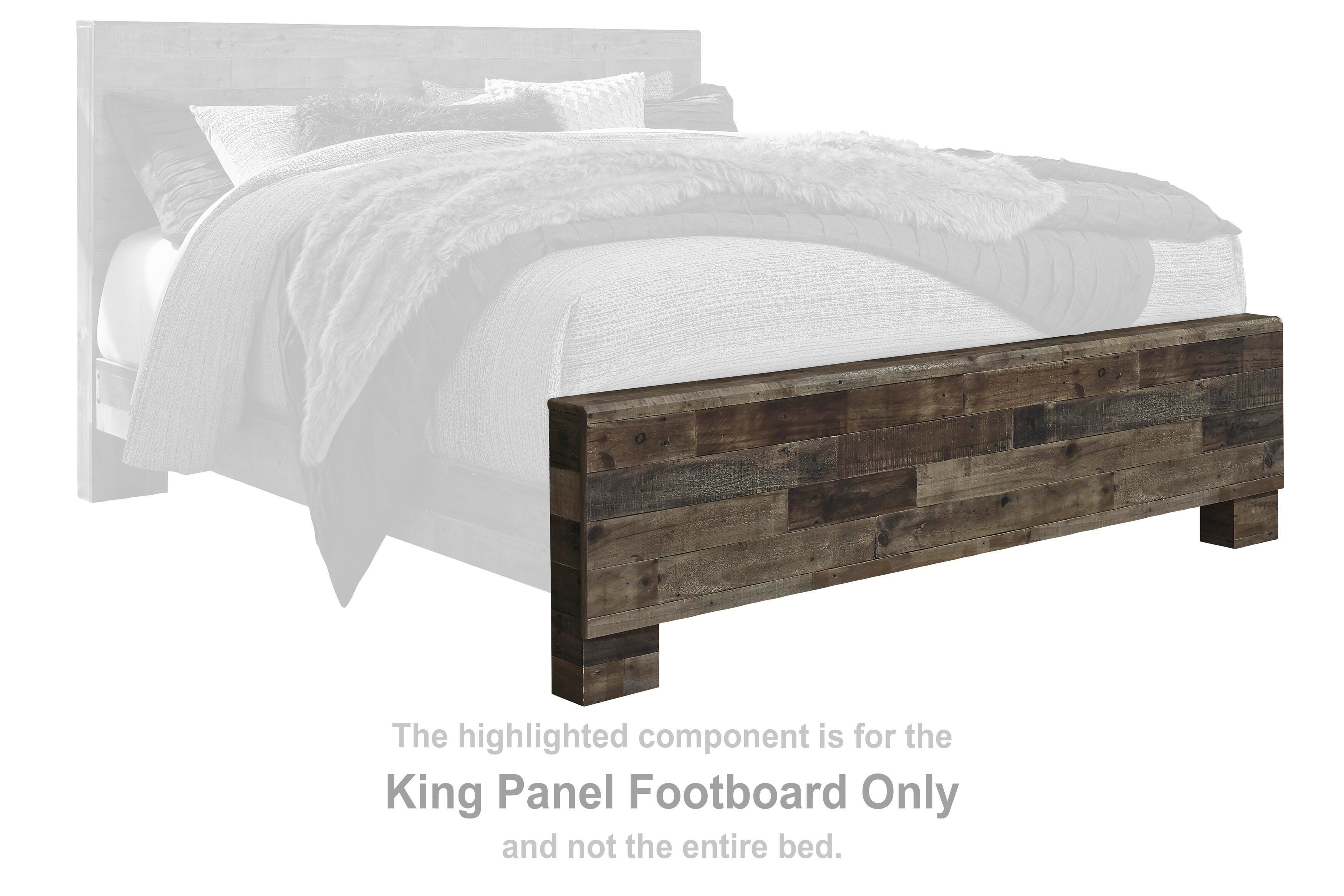Derekson – King Panel Footboard – Multi Gray