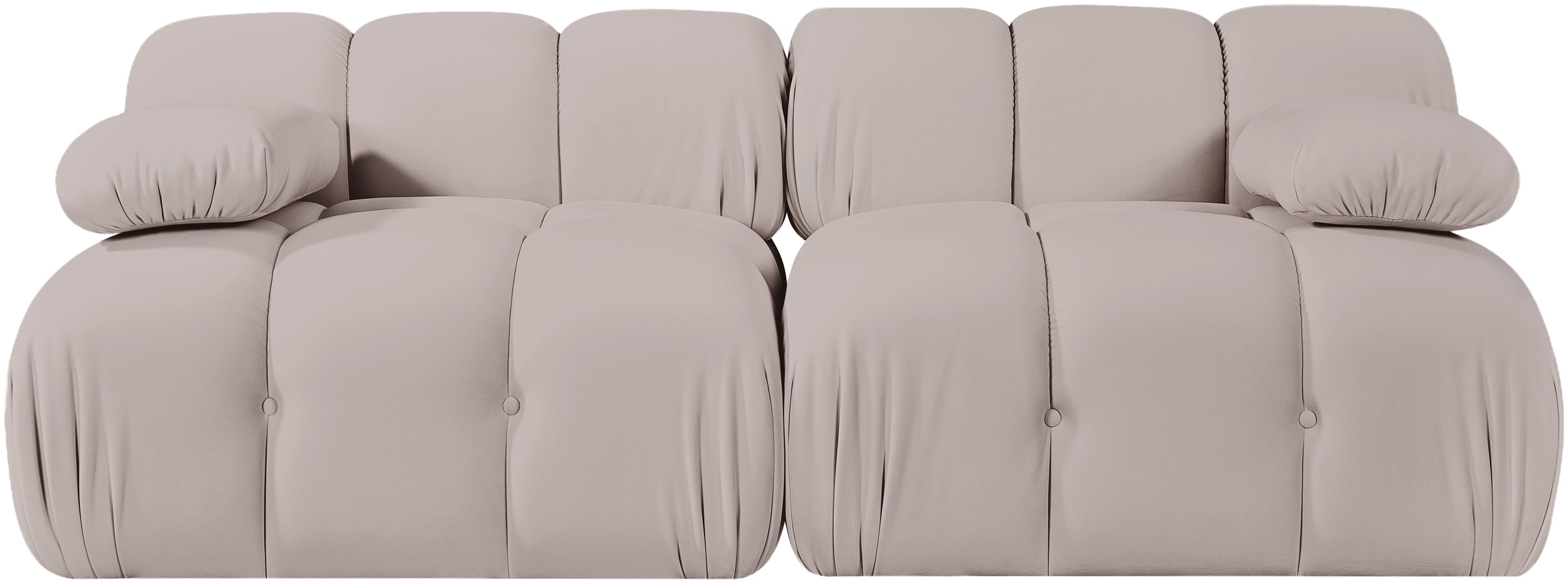 Orin - Velvet Performance Fabric Upholstered 2 Piece Modular Sofa - Beige