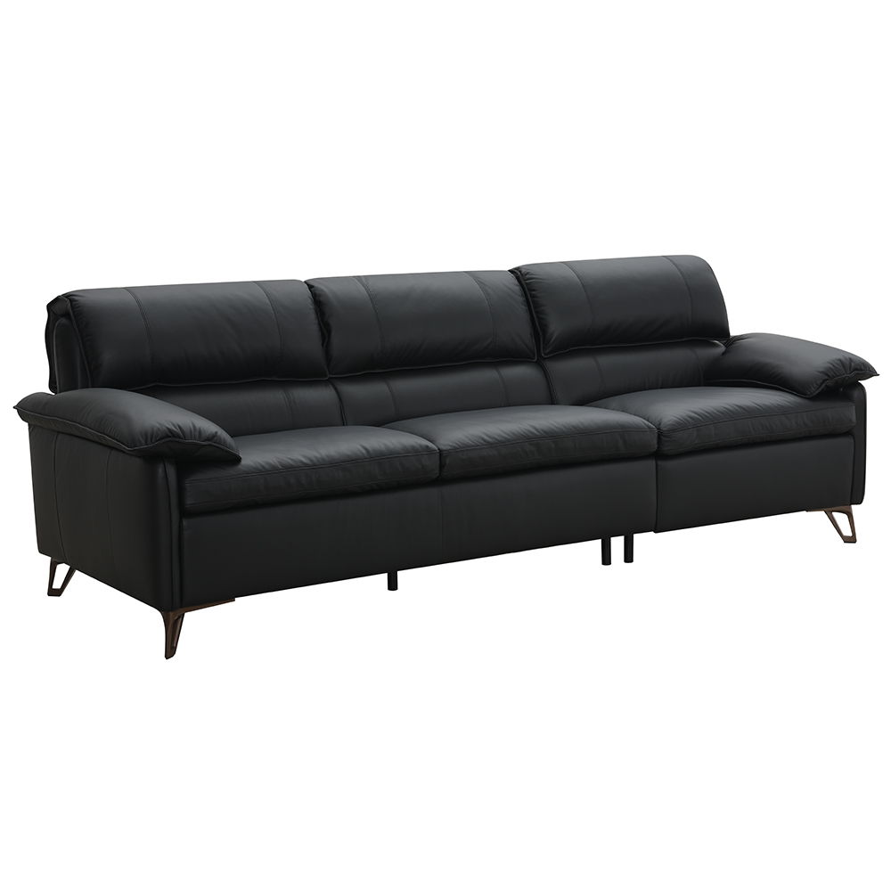 Eilene - Sofa - Black Top Grain Leather, black