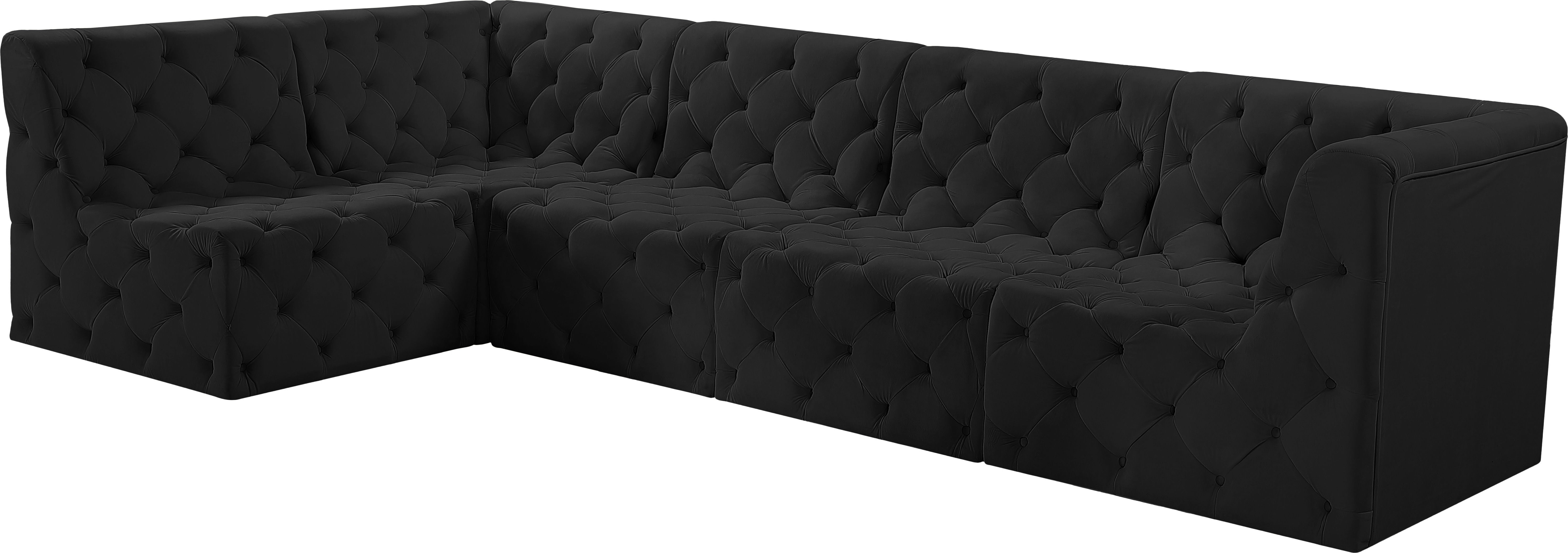 Tuft - 5 Piece Modular Sectional - Black