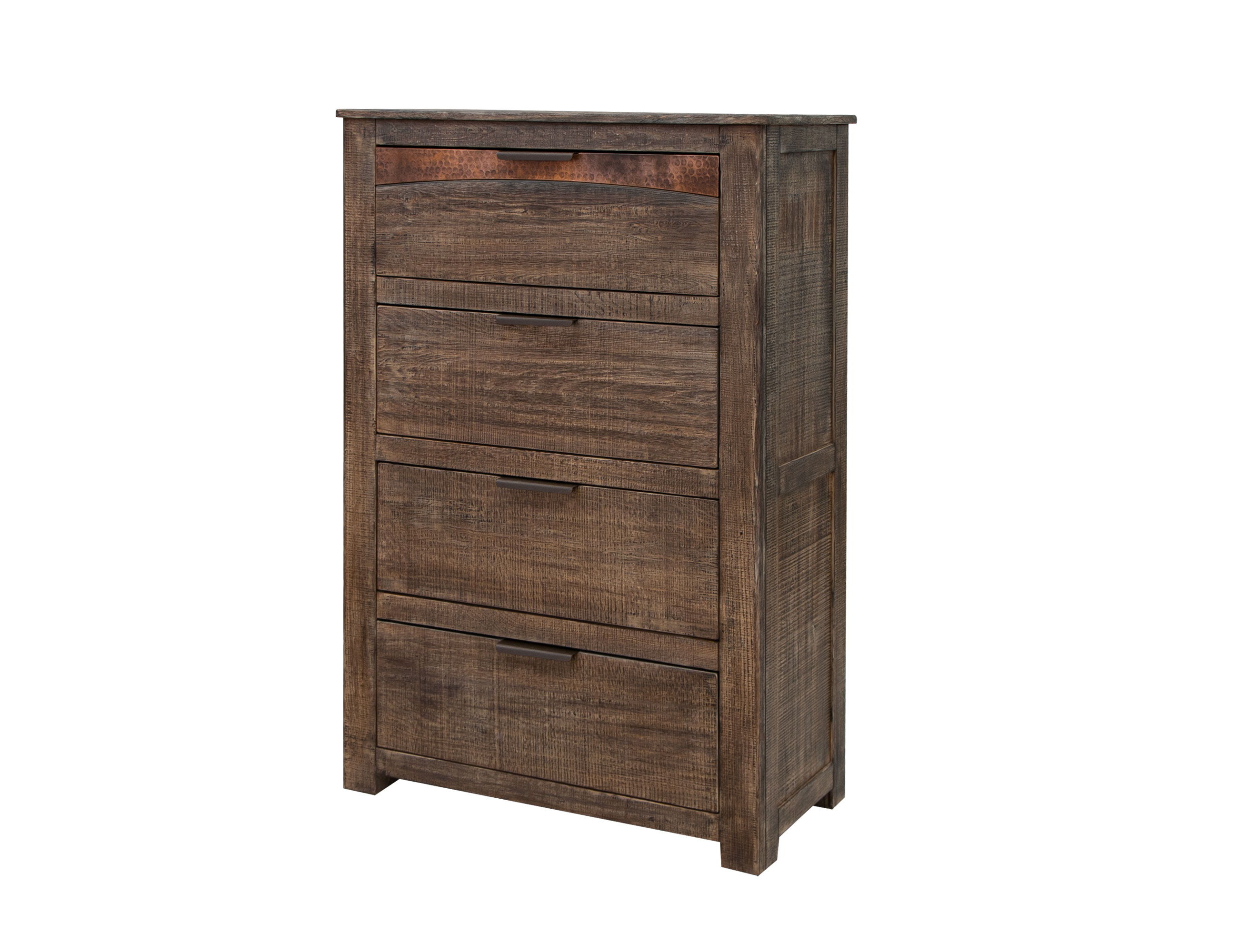 International Furniture Direct Blackburn - Chest - Charred Brown