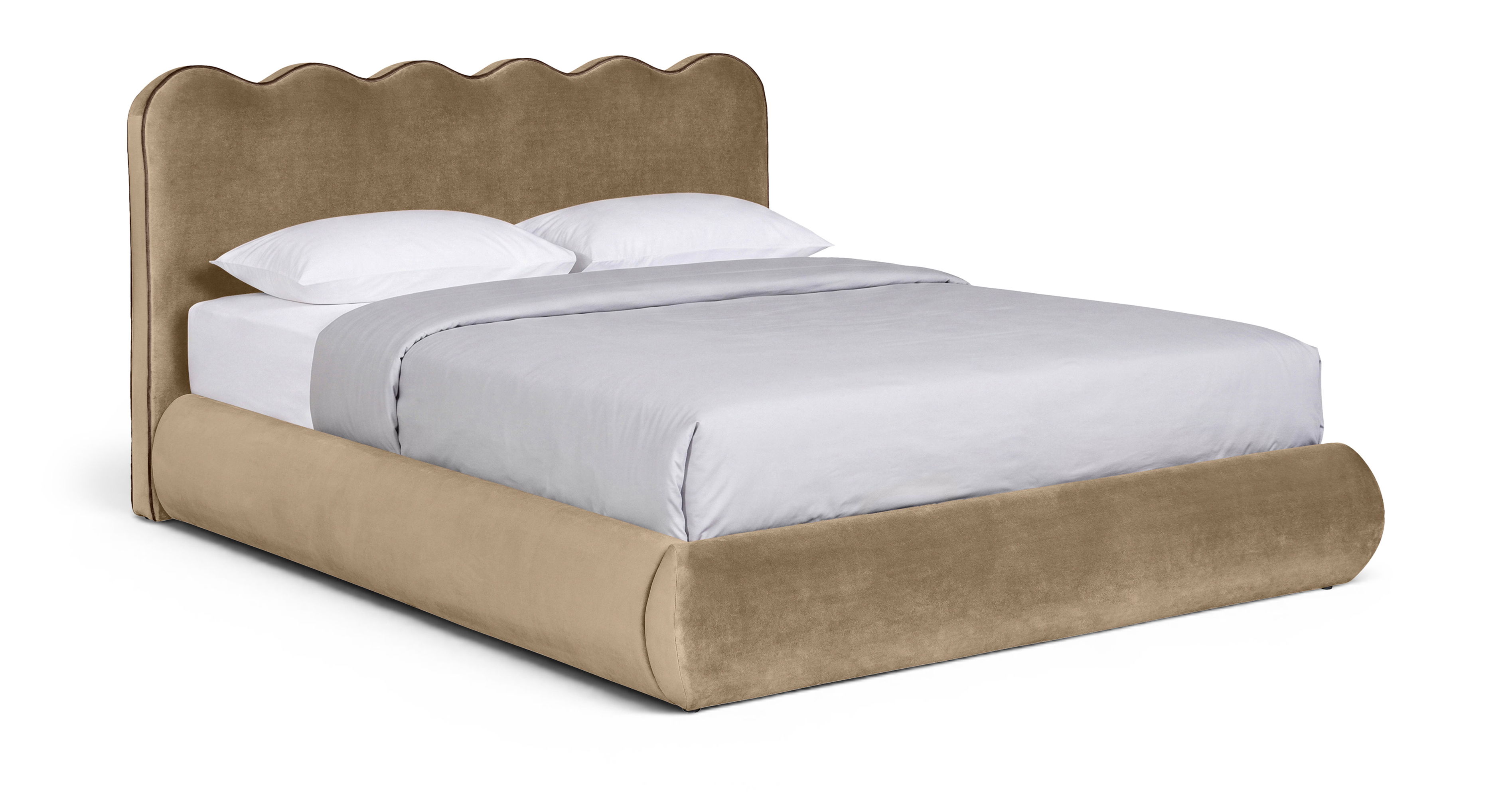 Tempo - Velvet Upholstered King Bed - Beige
