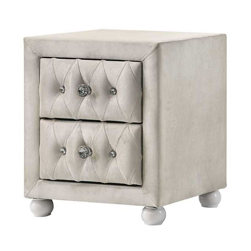 Reggie - Nightstand - Beige Fabric, beige, view 2
