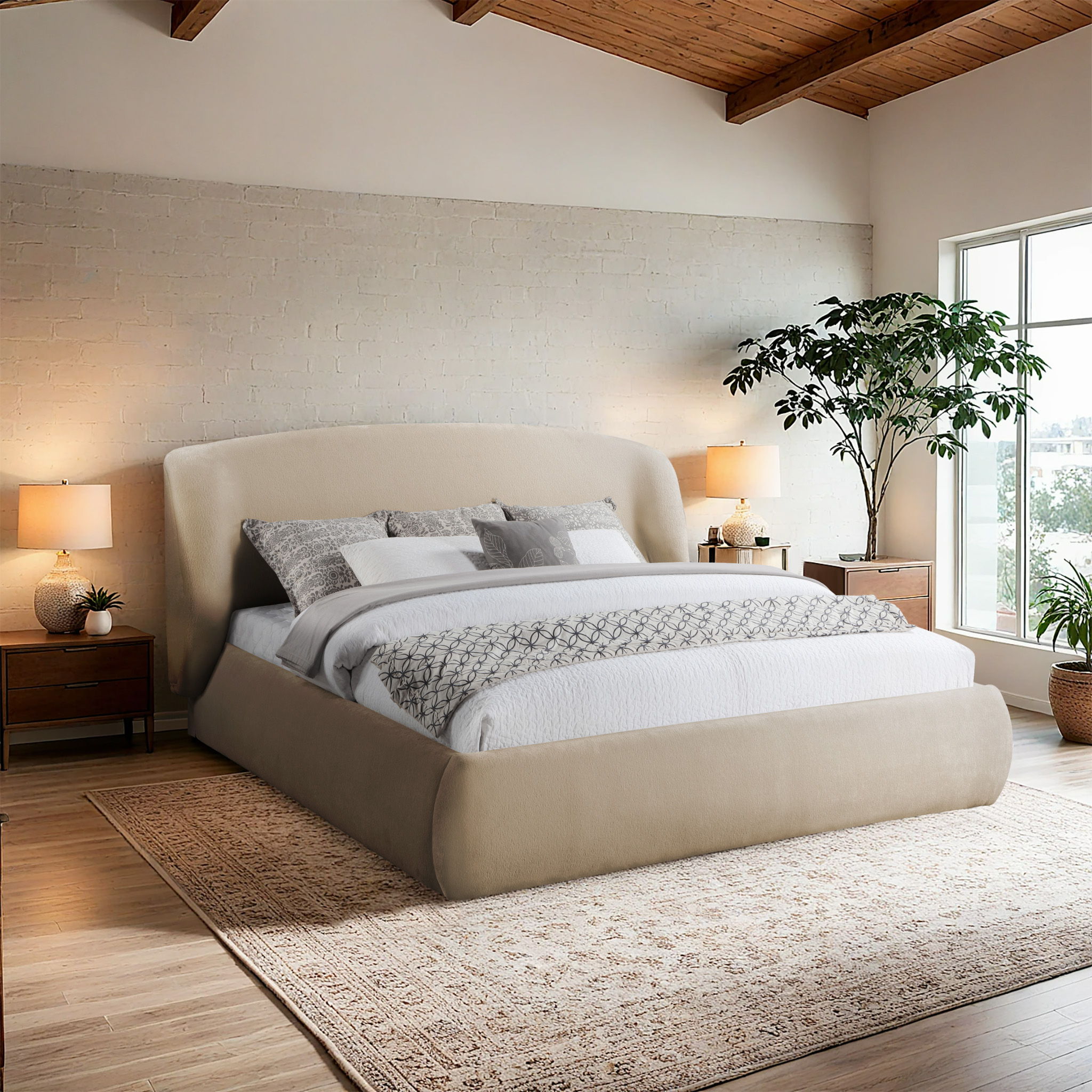 Sandro - King Bed - Beige