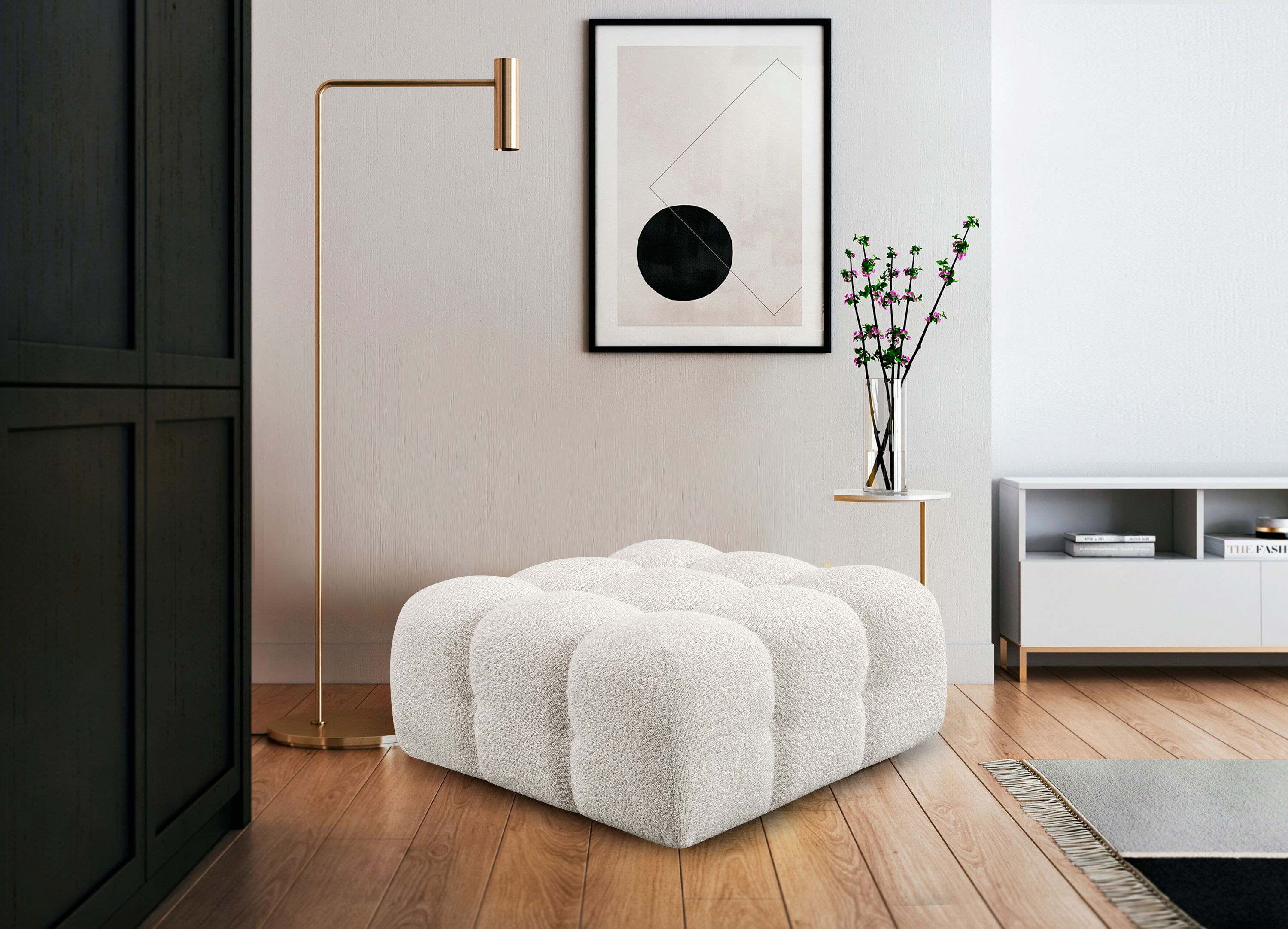 Ames - Ottoman - Cream