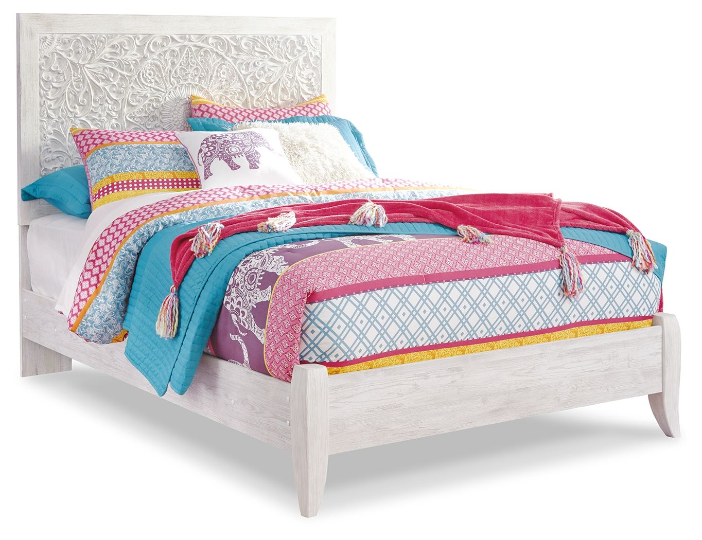 Ashley Furniture Paxberry - Twin Panel Bed - Whitewash - Image 5