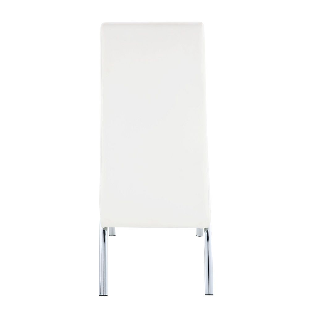 Pervis - Side Chair (Set of 2) - White Synthetic Leather & Chrome, white, view 4